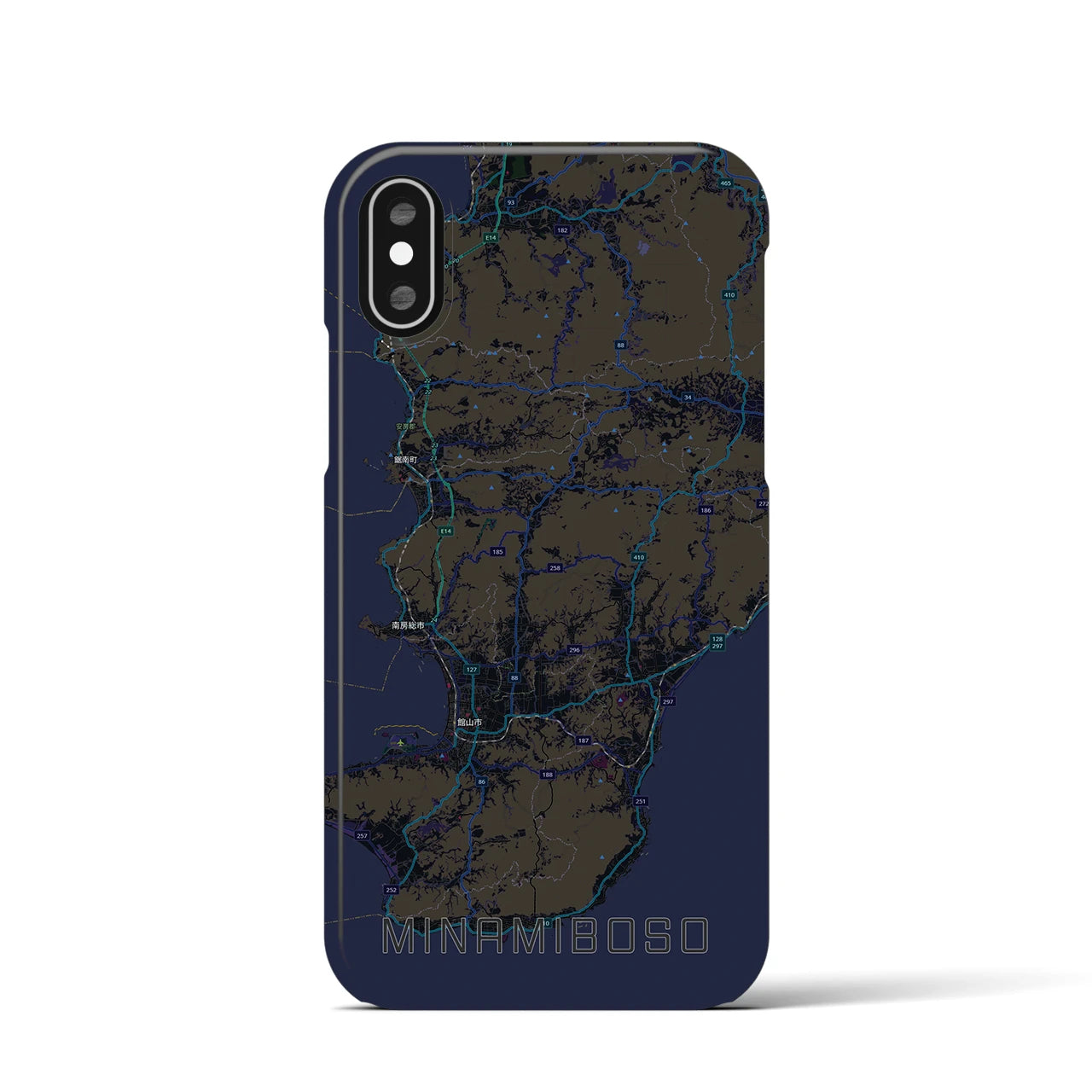 【南房総(千葉県)】地図柄iPhoneケース(バックカバータイプ)