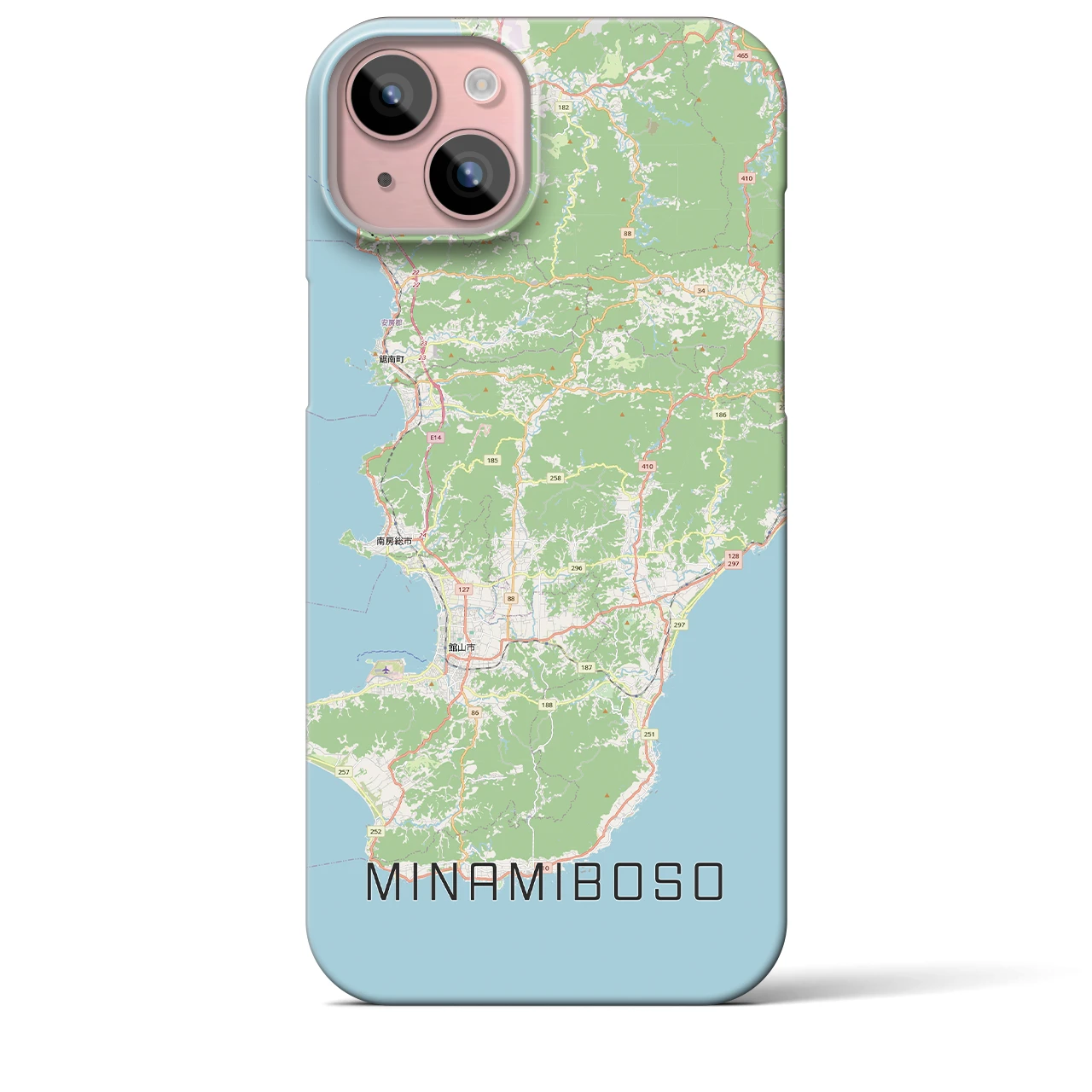 【南房総(千葉県)】地図柄iPhoneケース(バックカバータイプ)