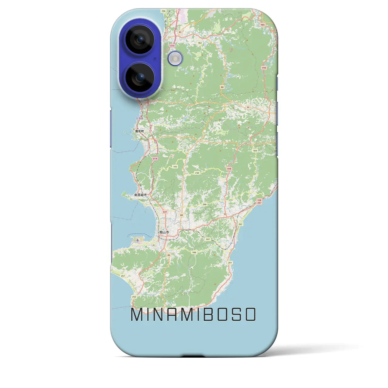 【南房総(千葉県)】地図柄iPhoneケース(バックカバータイプ)ブラック・iPhone 16 Pro Max 用