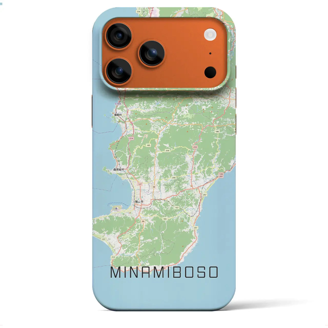 【南房総(千葉県)】地図柄iPhoneケース(バックカバータイプ)ブラック・iPhone 17 Pro Max 用