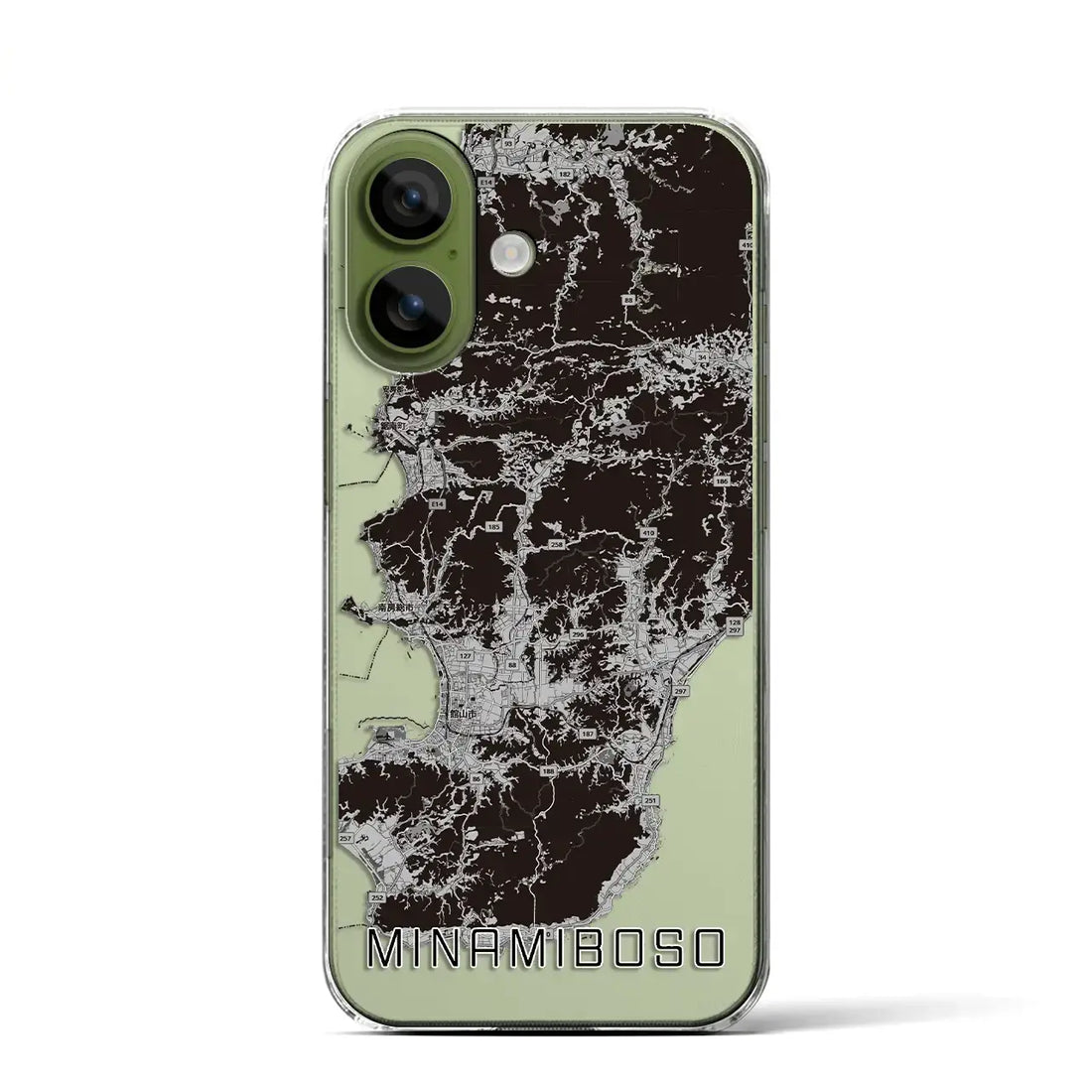 【南房総(千葉県)】地図柄iPhoneケース(クリアタイプ)モノトーン・iPhone 17 Pro Max 用