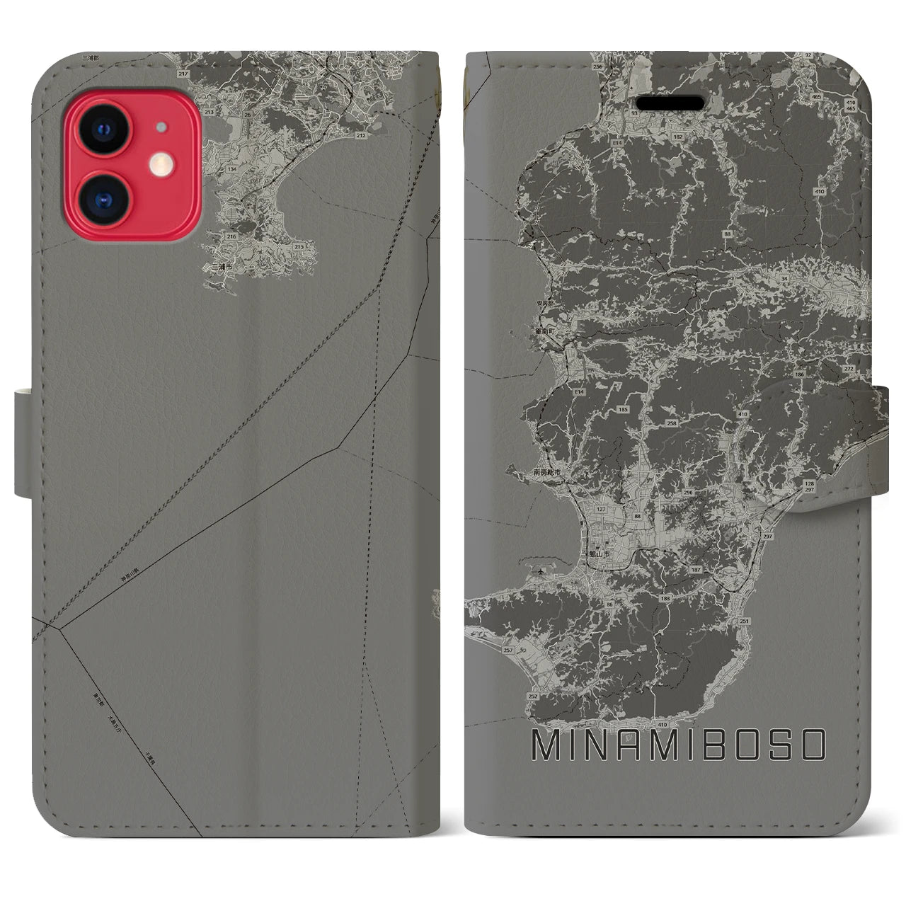 【南房総(千葉県)】地図柄iPhoneケース(手帳タイプ)