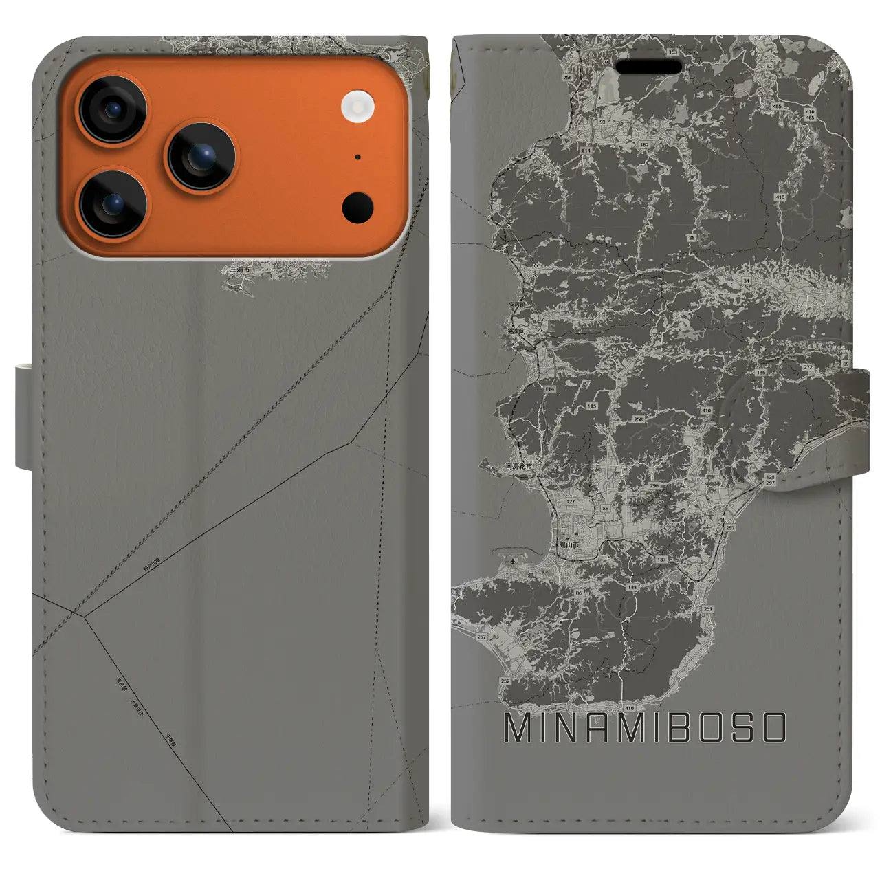 【南房総(千葉県)】地図柄iPhoneケース(手帳タイプ)