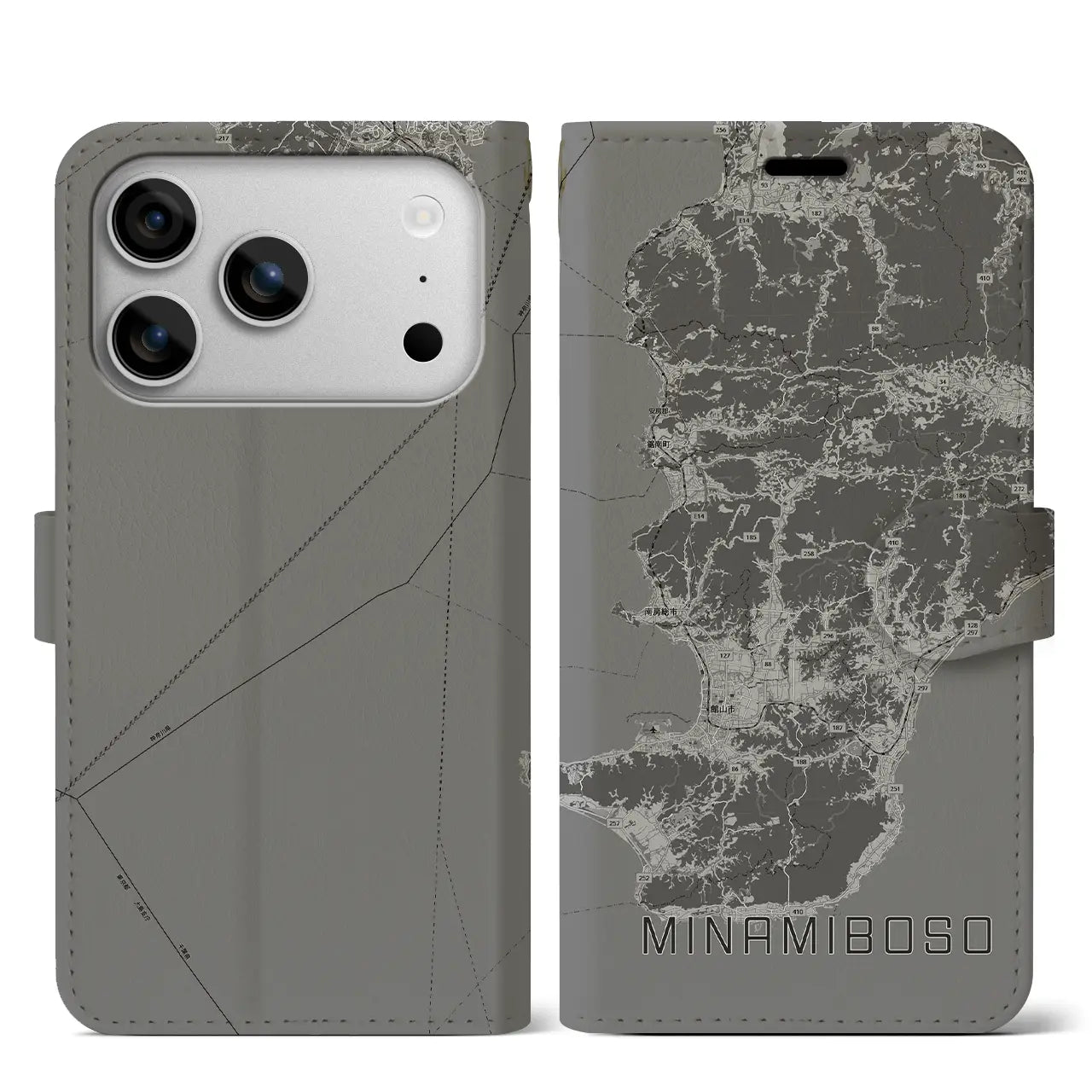 【南房総(千葉県)】地図柄iPhoneケース(手帳タイプ)