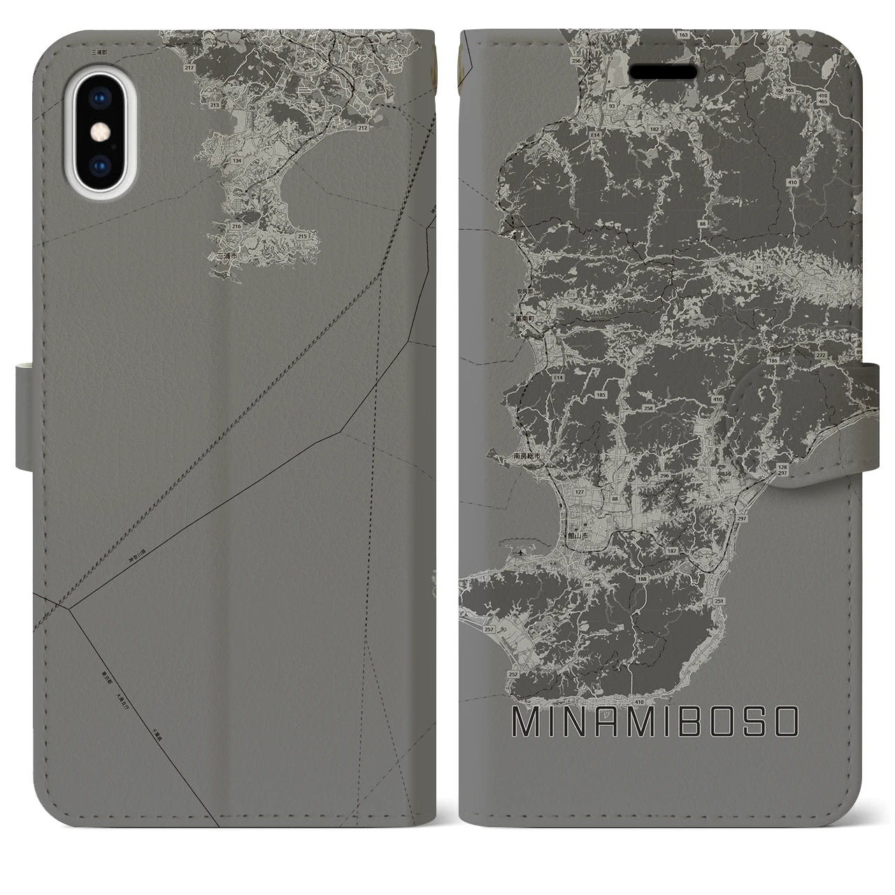 【南房総(千葉県)】地図柄iPhoneケース(手帳タイプ)