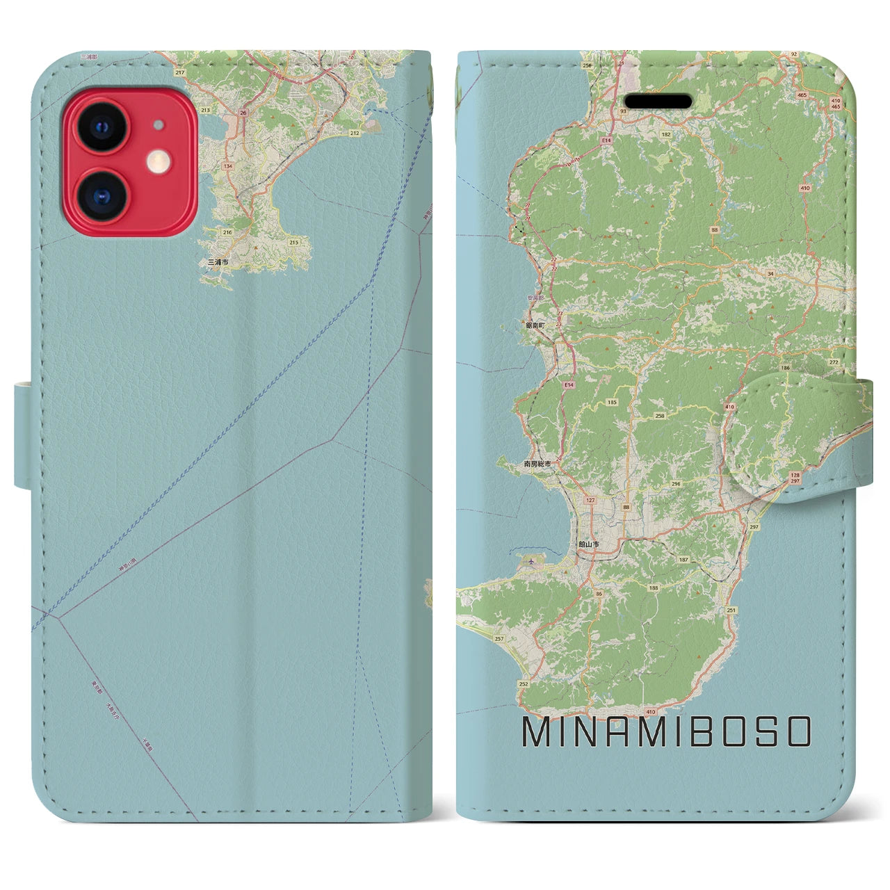 【南房総(千葉県)】地図柄iPhoneケース(手帳タイプ)