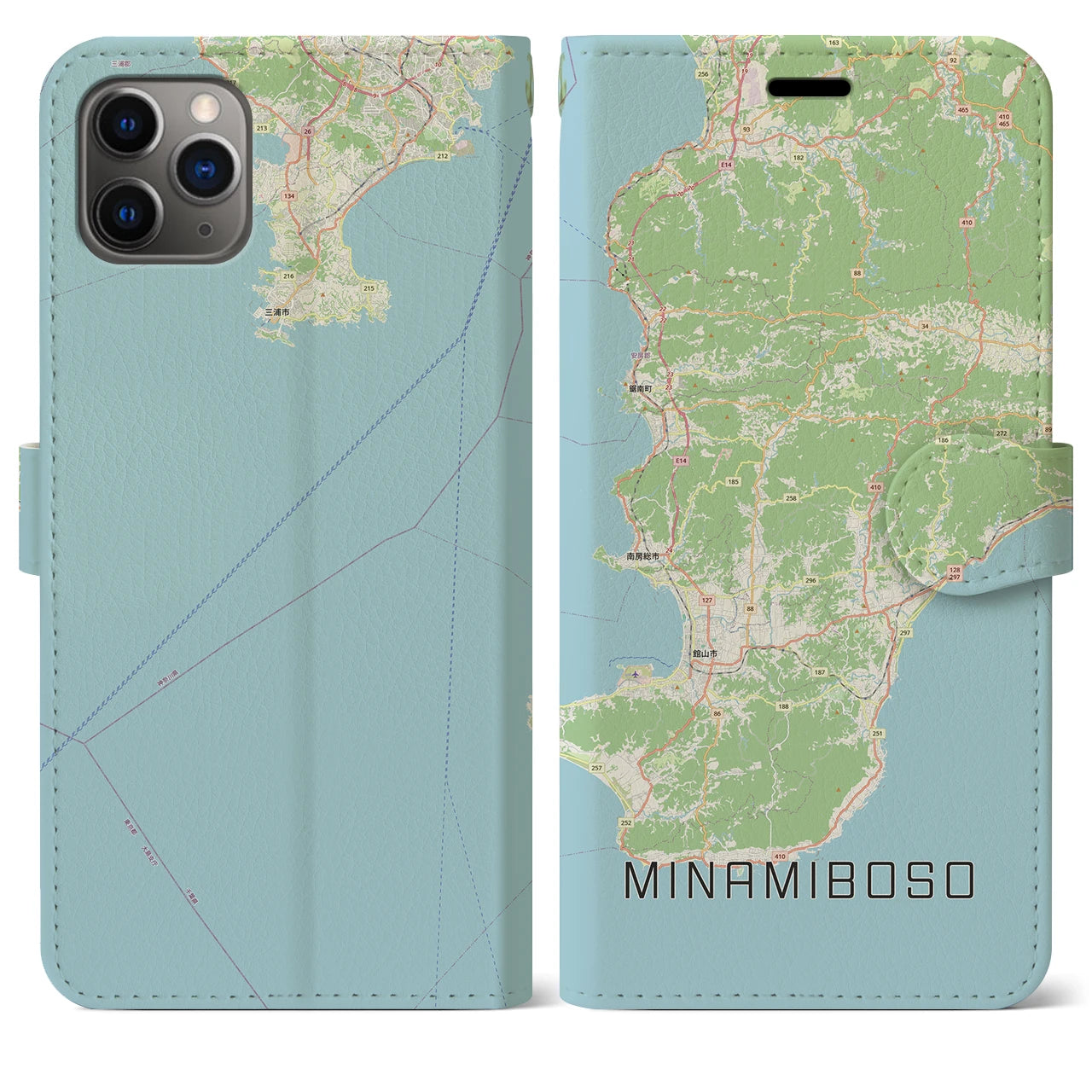【南房総(千葉県)】地図柄iPhoneケース(手帳タイプ)