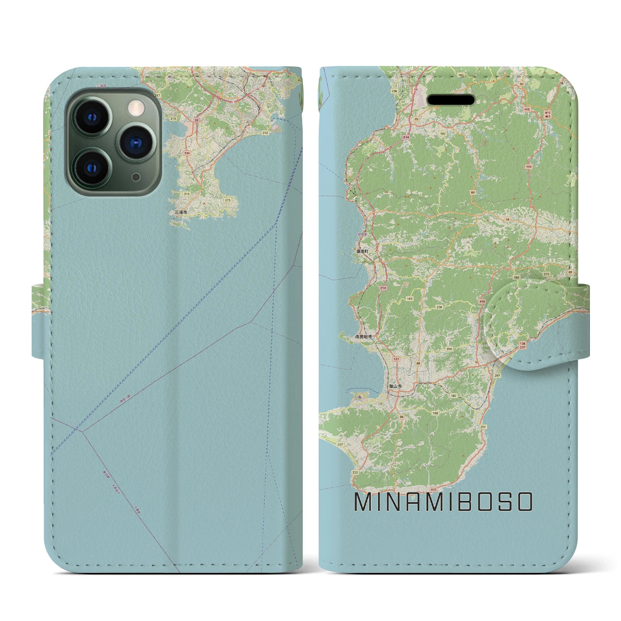 【南房総(千葉県)】地図柄iPhoneケース(手帳タイプ)