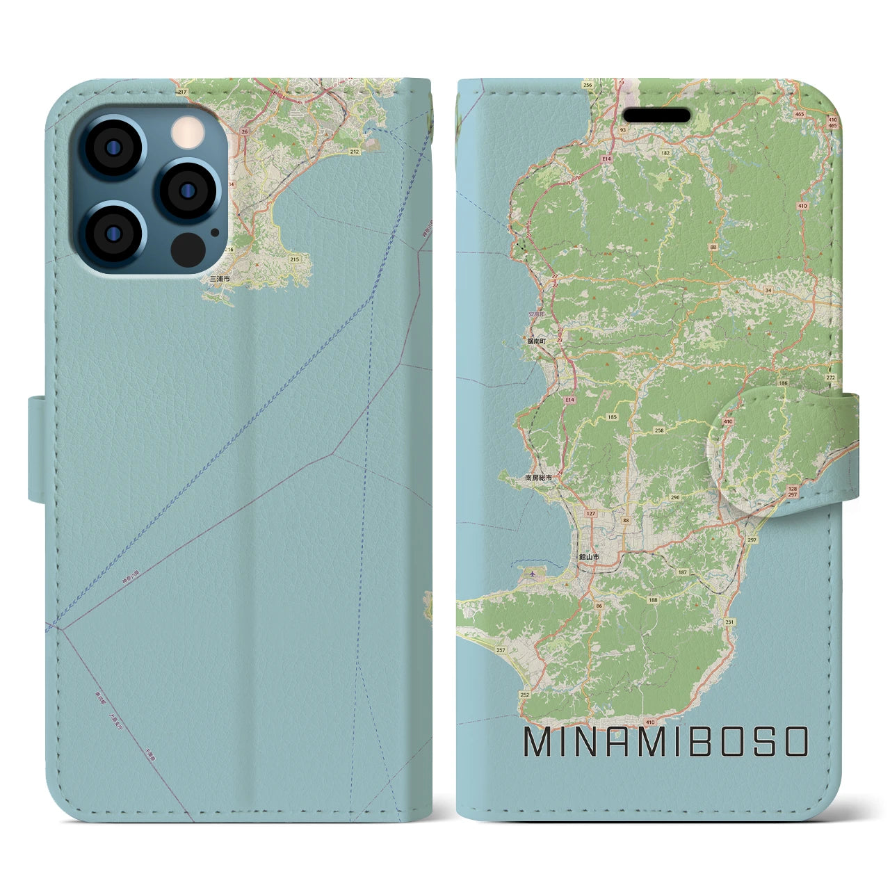 【南房総(千葉県)】地図柄iPhoneケース(手帳タイプ)