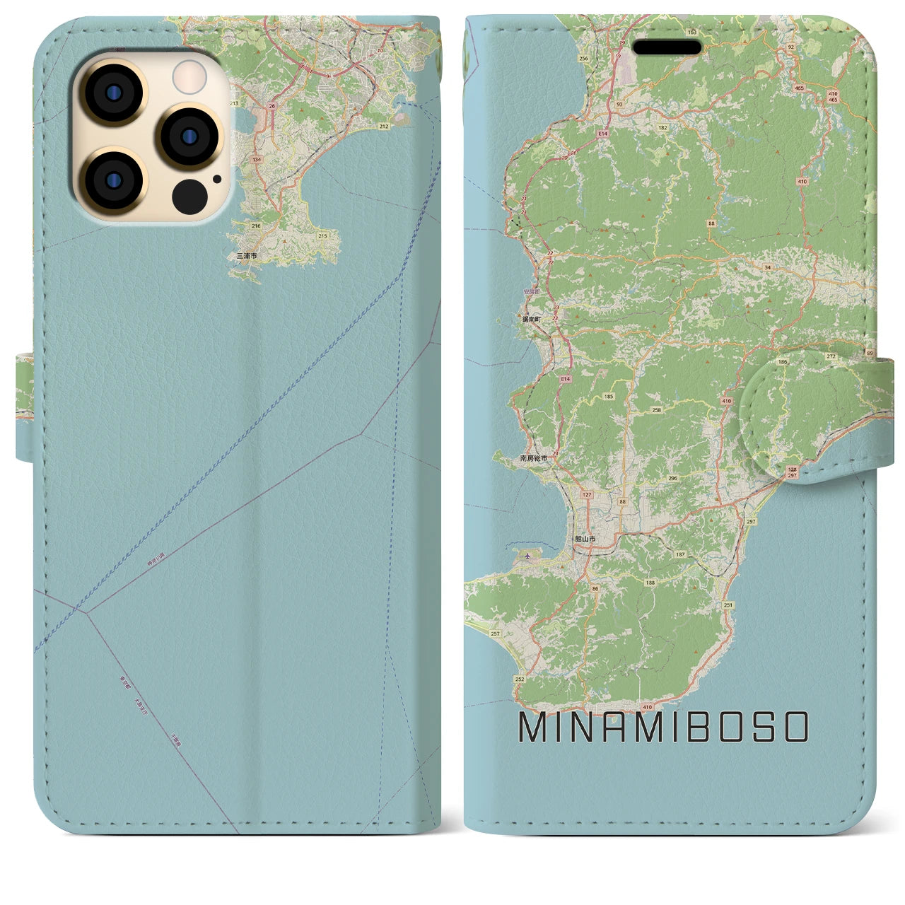 【南房総(千葉県)】地図柄iPhoneケース(手帳タイプ)