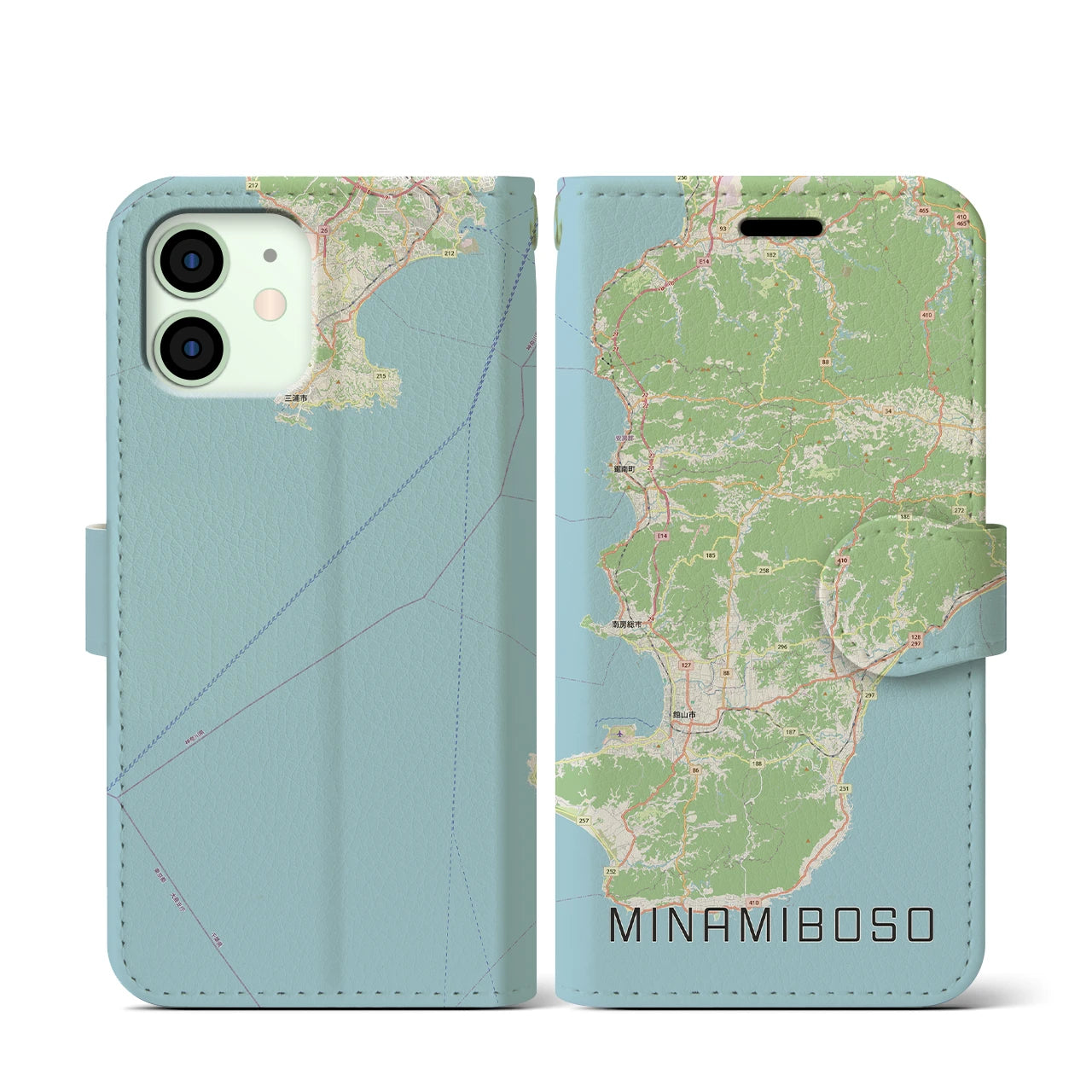 【南房総(千葉県)】地図柄iPhoneケース(手帳タイプ)