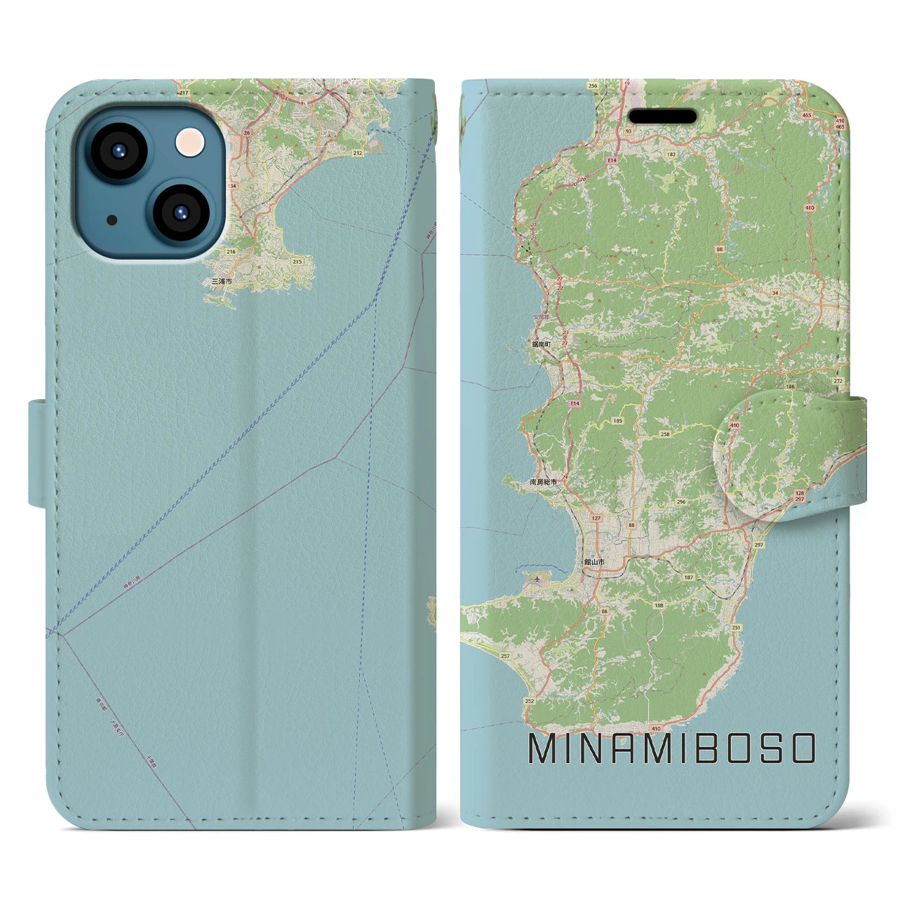 【南房総(千葉県)】地図柄iPhoneケース(手帳タイプ)