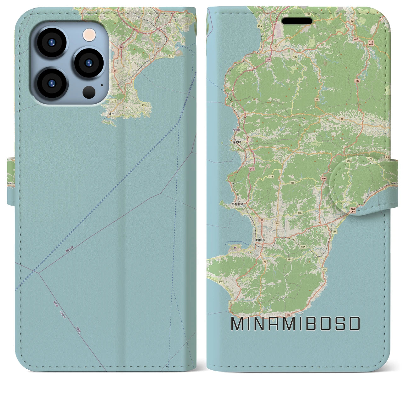 【南房総(千葉県)】地図柄iPhoneケース(手帳タイプ)