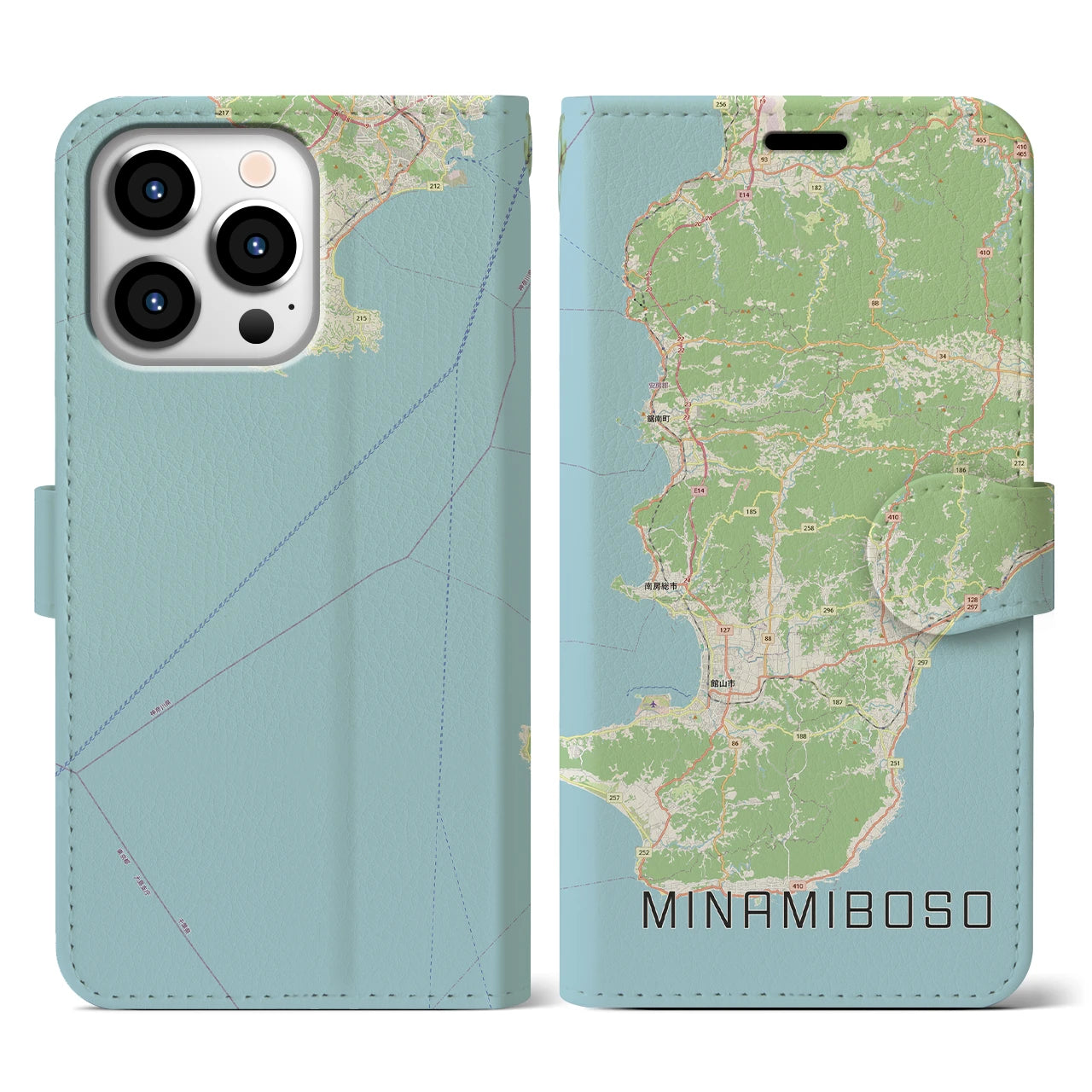 【南房総(千葉県)】地図柄iPhoneケース(手帳タイプ)