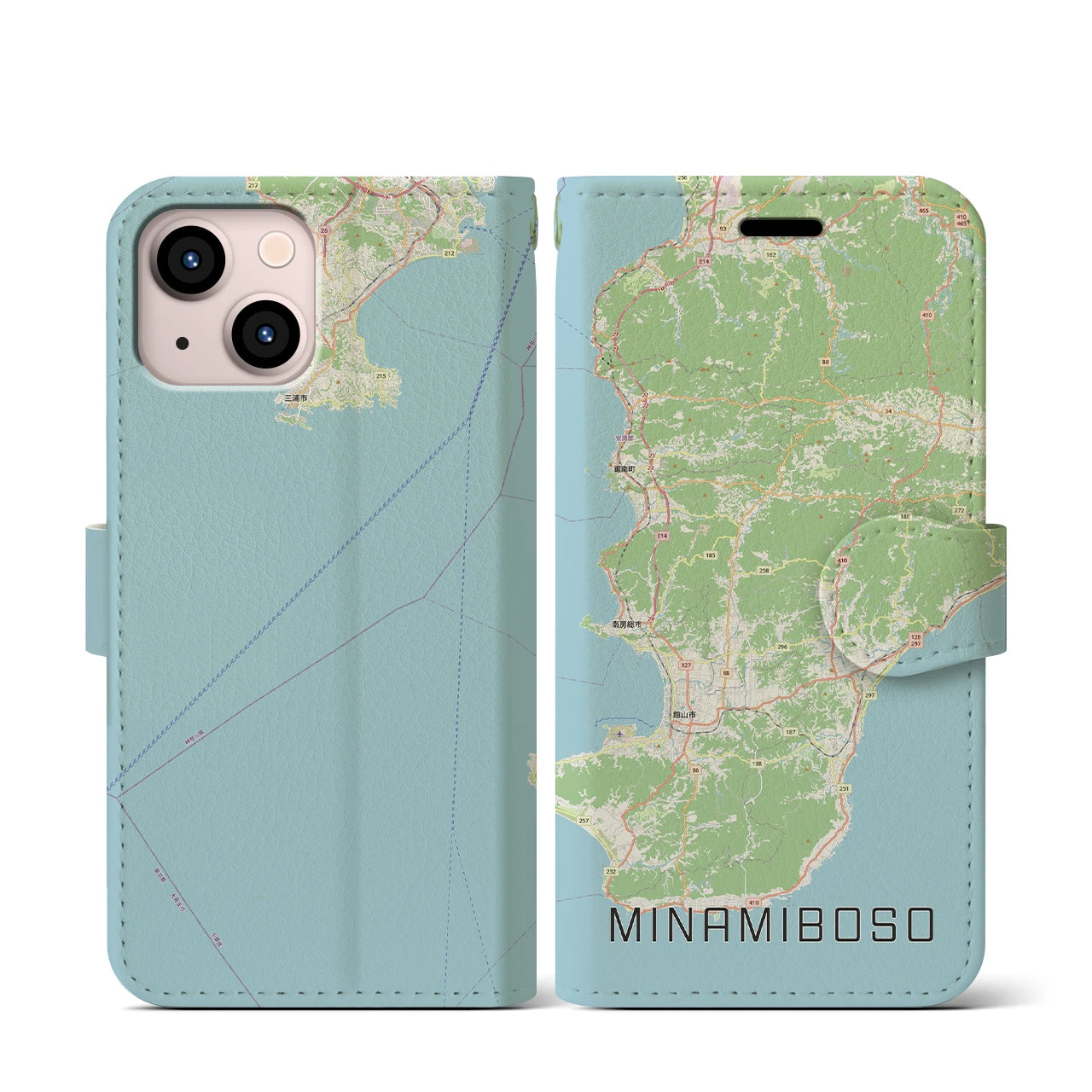 【南房総(千葉県)】地図柄iPhoneケース(手帳タイプ)