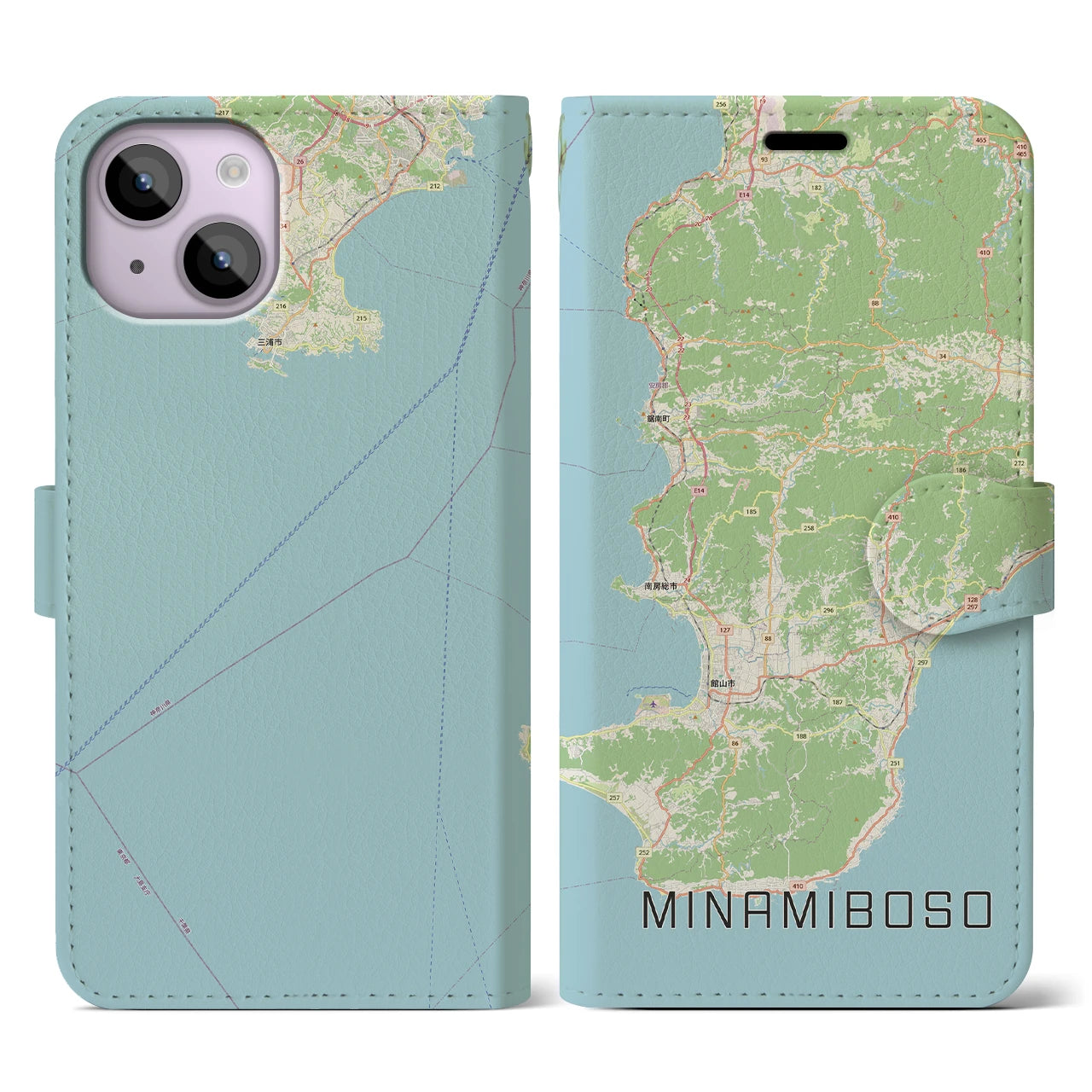 【南房総(千葉県)】地図柄iPhoneケース(手帳タイプ)