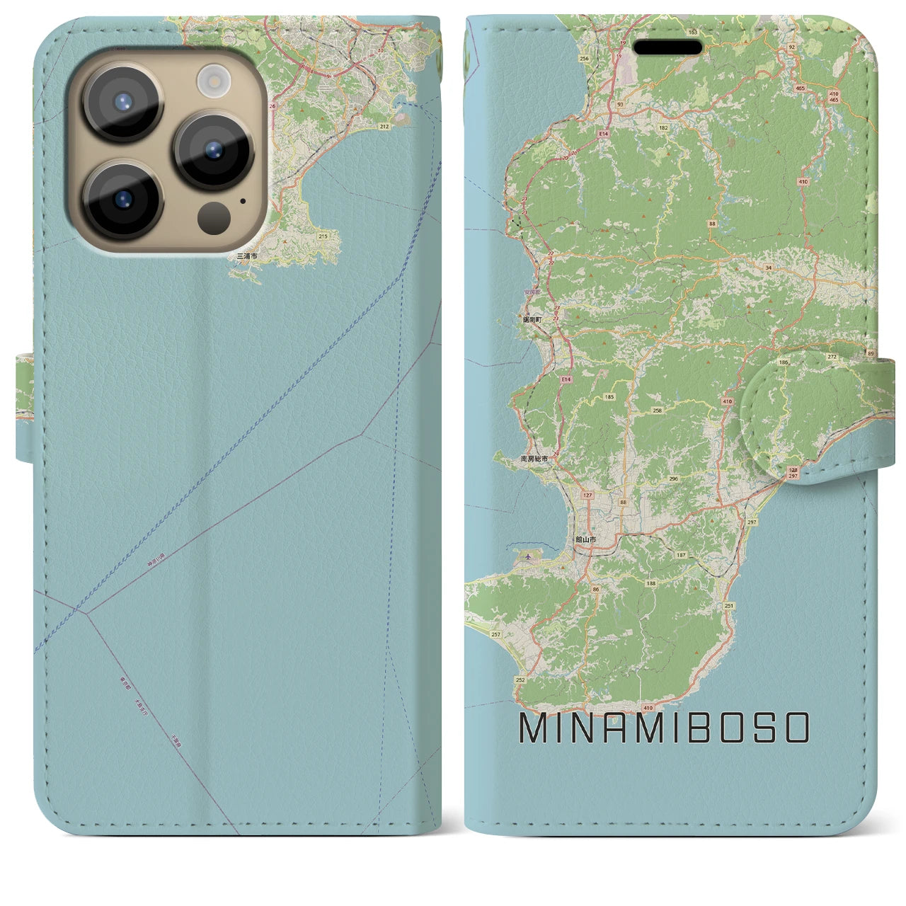【南房総(千葉県)】地図柄iPhoneケース(手帳タイプ)