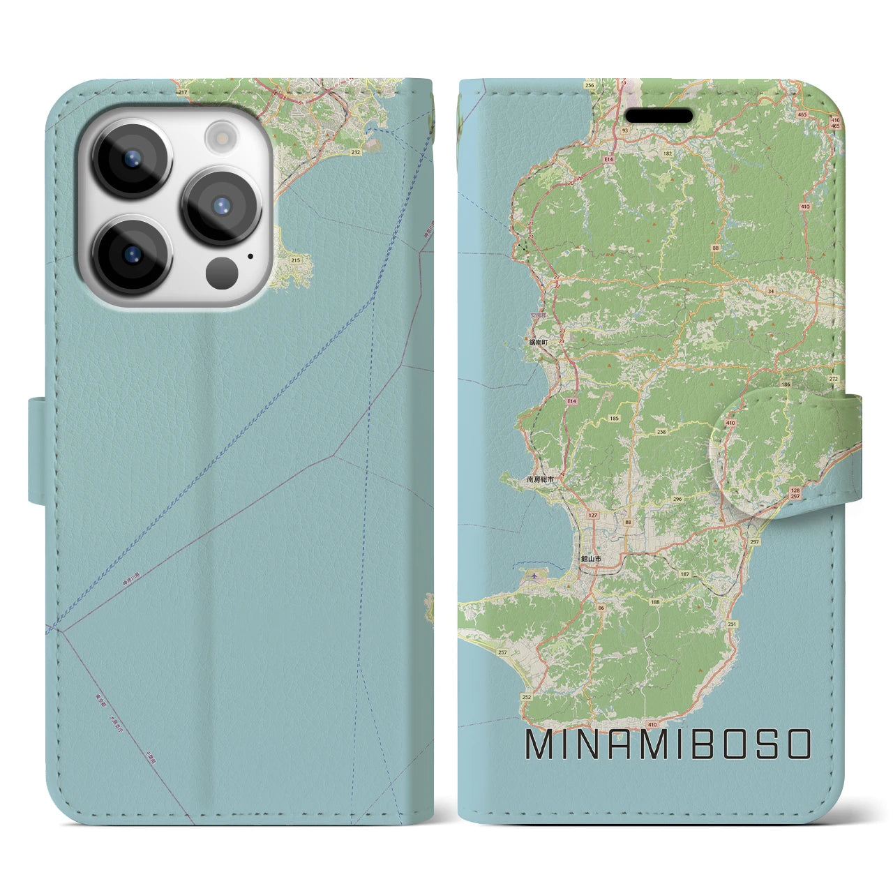 【南房総(千葉県)】地図柄iPhoneケース(手帳タイプ)