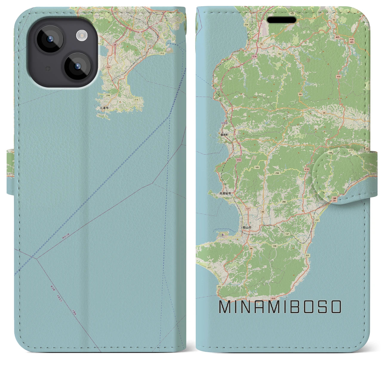 【南房総(千葉県)】地図柄iPhoneケース(手帳タイプ)