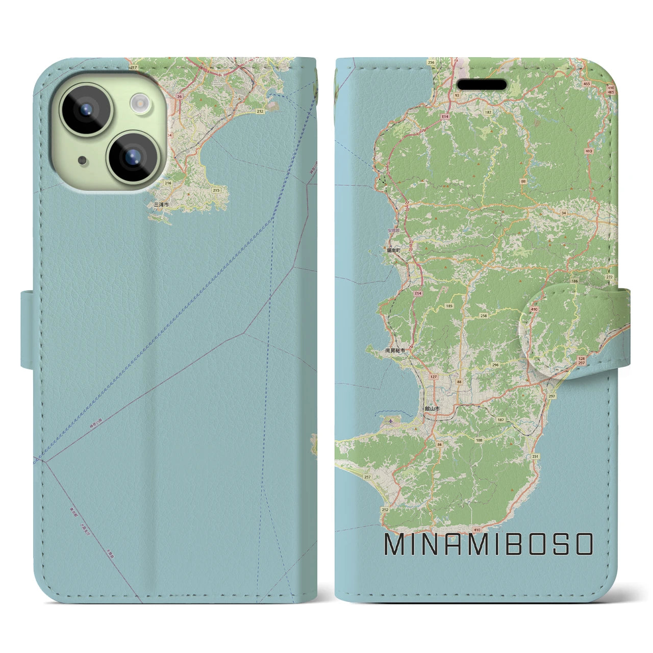 【南房総(千葉県)】地図柄iPhoneケース(手帳タイプ)