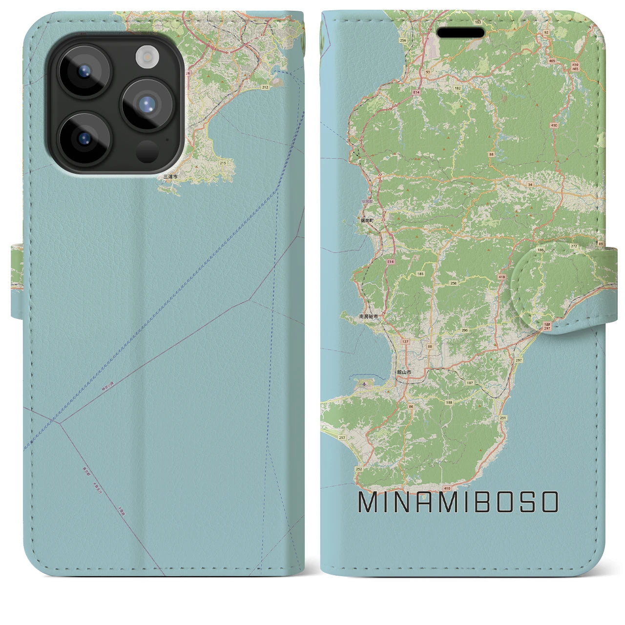 【南房総(千葉県)】地図柄iPhoneケース(手帳タイプ)