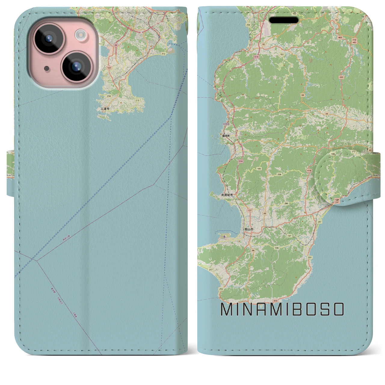【南房総(千葉県)】地図柄iPhoneケース(手帳タイプ)