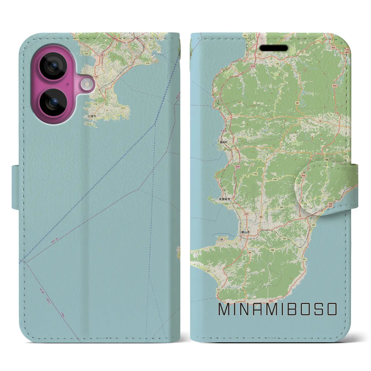 【南房総(千葉県)】地図柄iPhoneケース(手帳タイプ)
