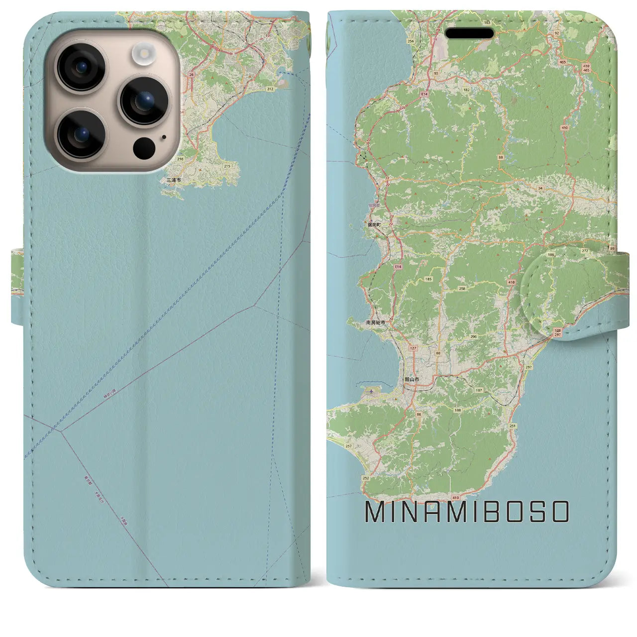 【南房総(千葉県)】地図柄iPhoneケース(手帳タイプ)
