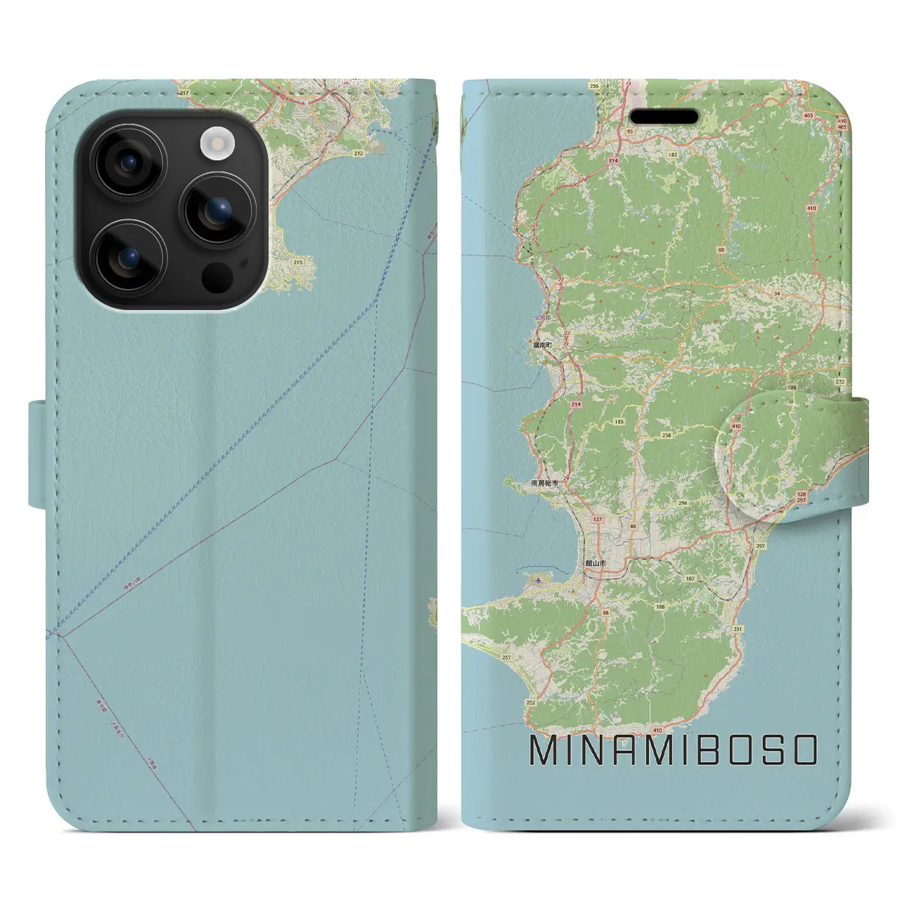 【南房総(千葉県)】地図柄iPhoneケース(手帳タイプ)