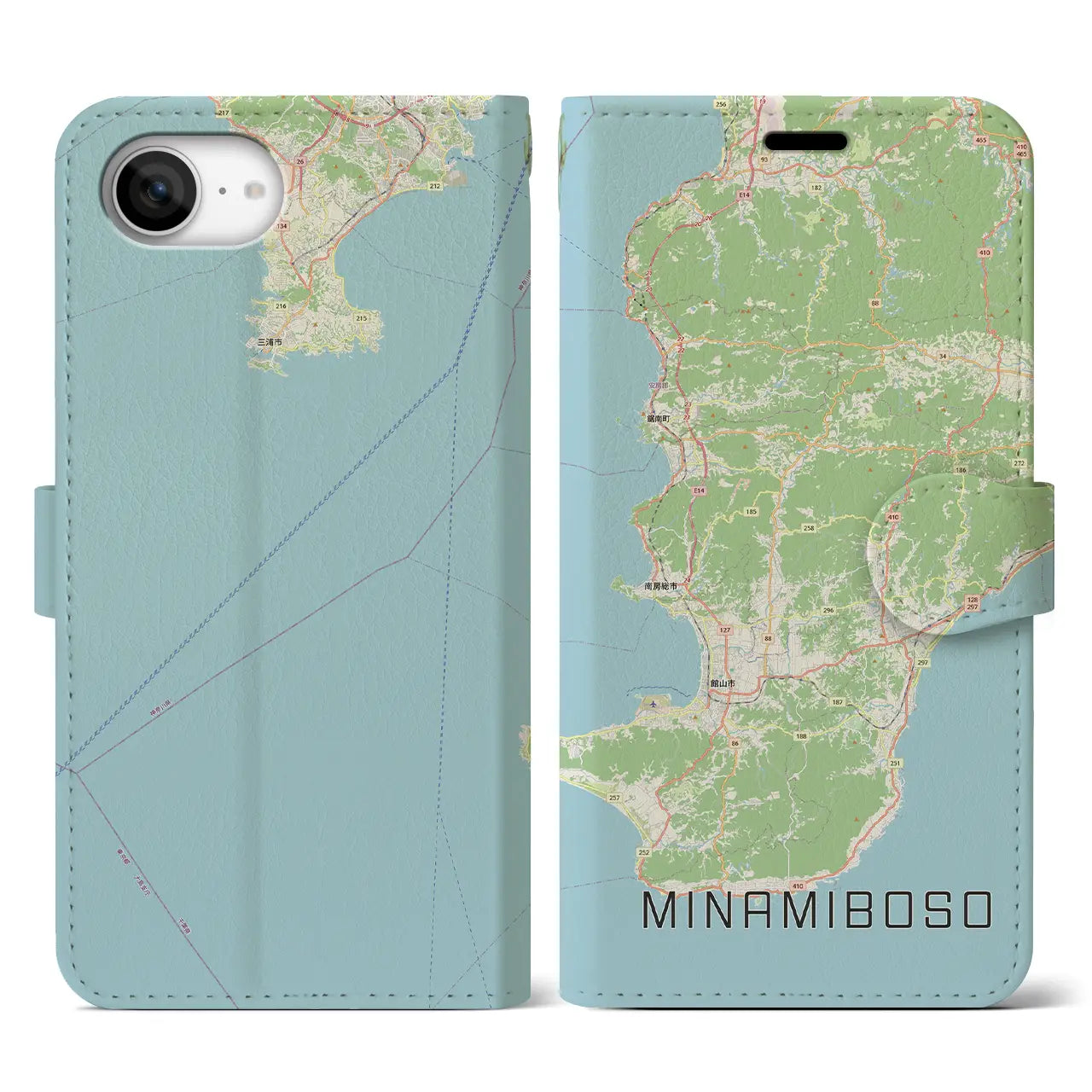 【南房総(千葉県)】地図柄iPhoneケース(手帳タイプ)