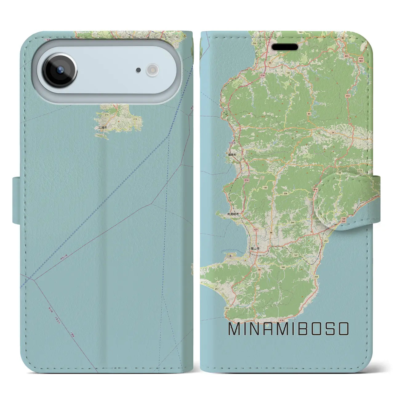 【南房総(千葉県)】地図柄iPhoneケース(手帳タイプ)