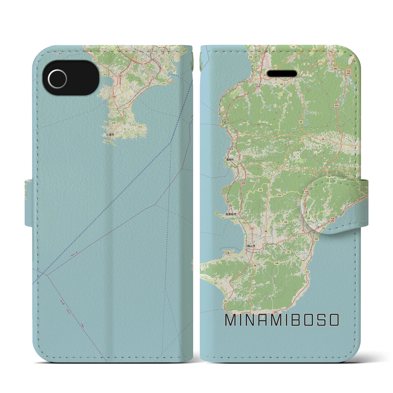 【南房総(千葉県)】地図柄iPhoneケース(手帳タイプ)