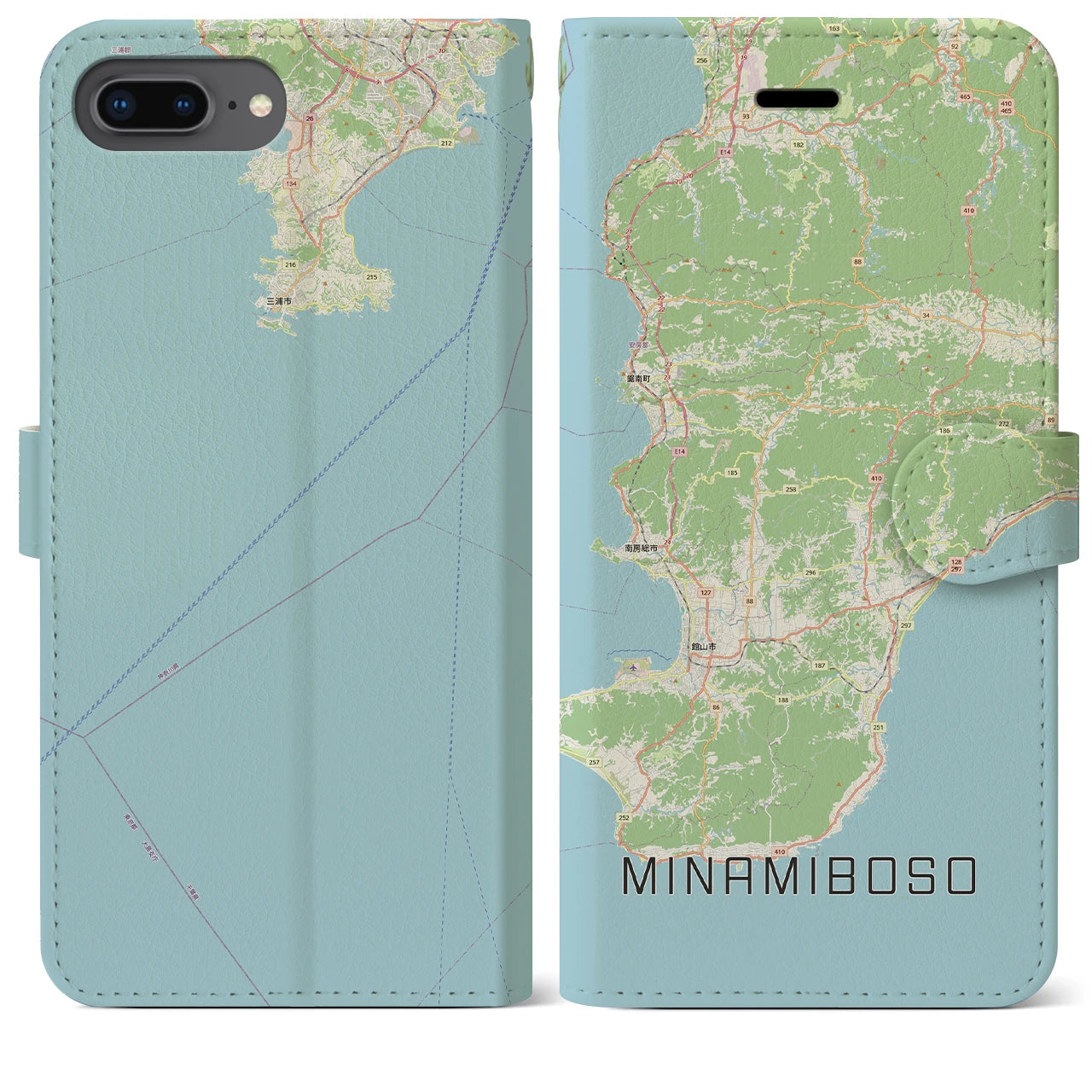 【南房総(千葉県)】地図柄iPhoneケース(手帳タイプ)
