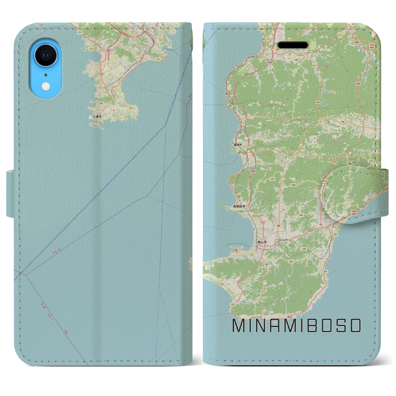 【南房総(千葉県)】地図柄iPhoneケース(手帳タイプ)