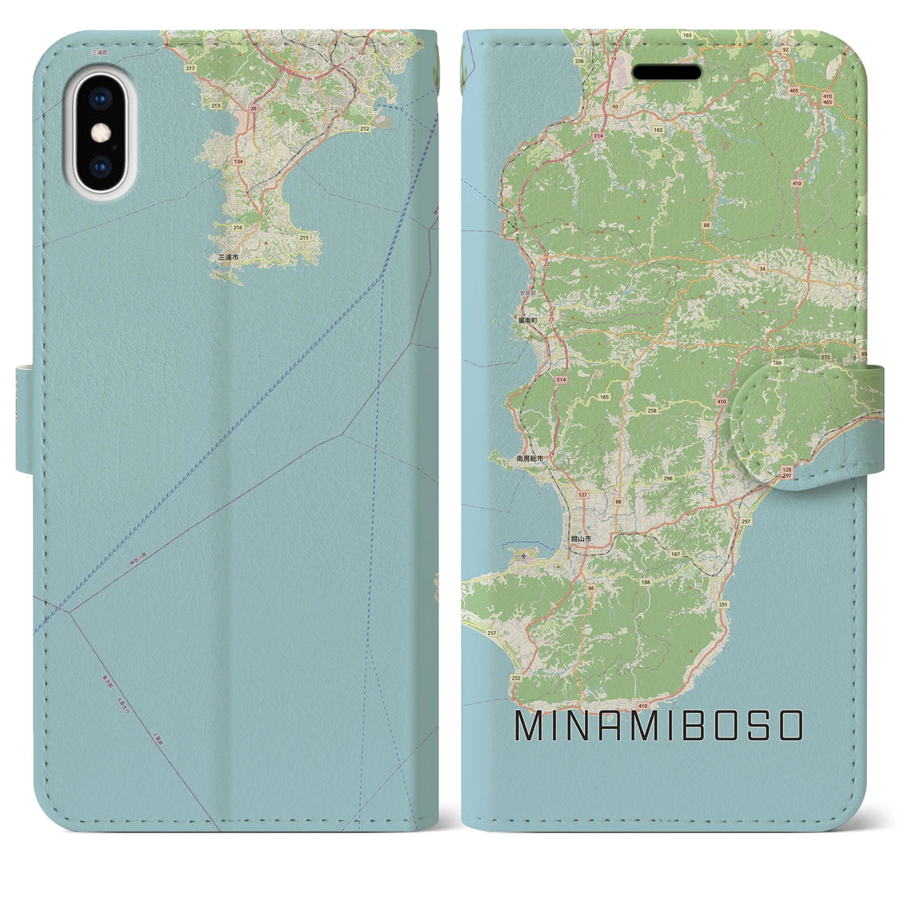 【南房総(千葉県)】地図柄iPhoneケース(手帳タイプ)