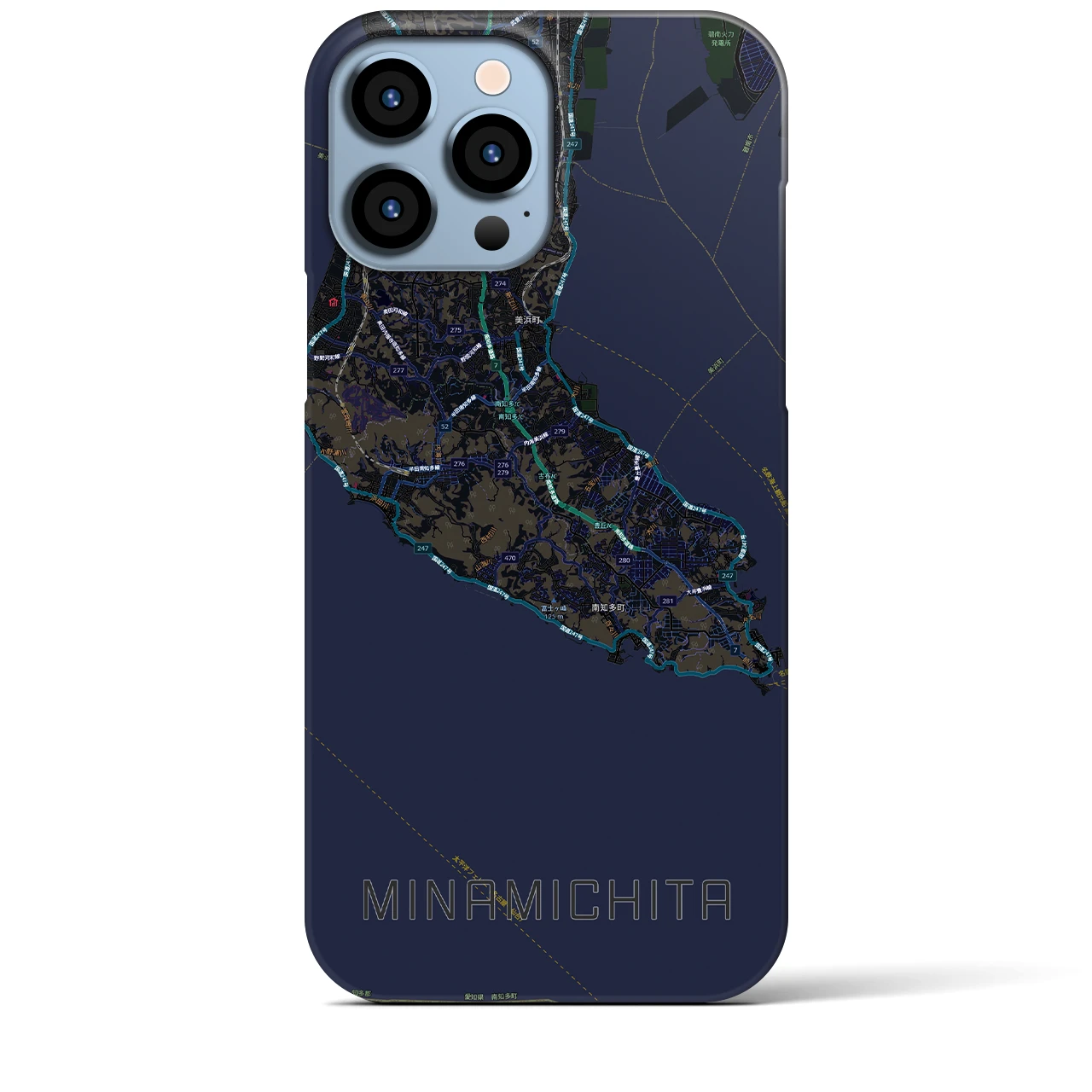【南知多(愛知県)】地図柄iPhoneケース(バックカバータイプ)