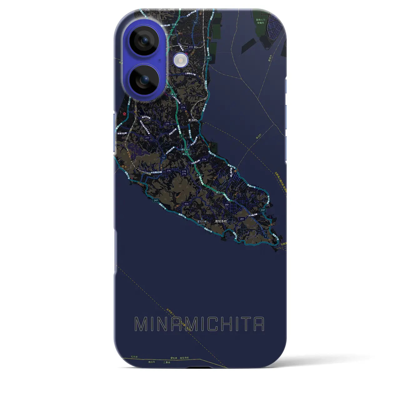 【南知多(愛知県)】地図柄iPhoneケース(バックカバータイプ)