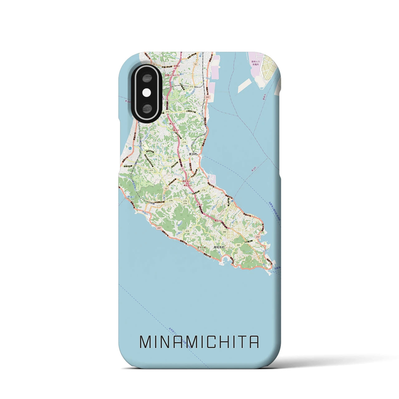 【南知多(愛知県)】地図柄iPhoneケース(バックカバータイプ)
