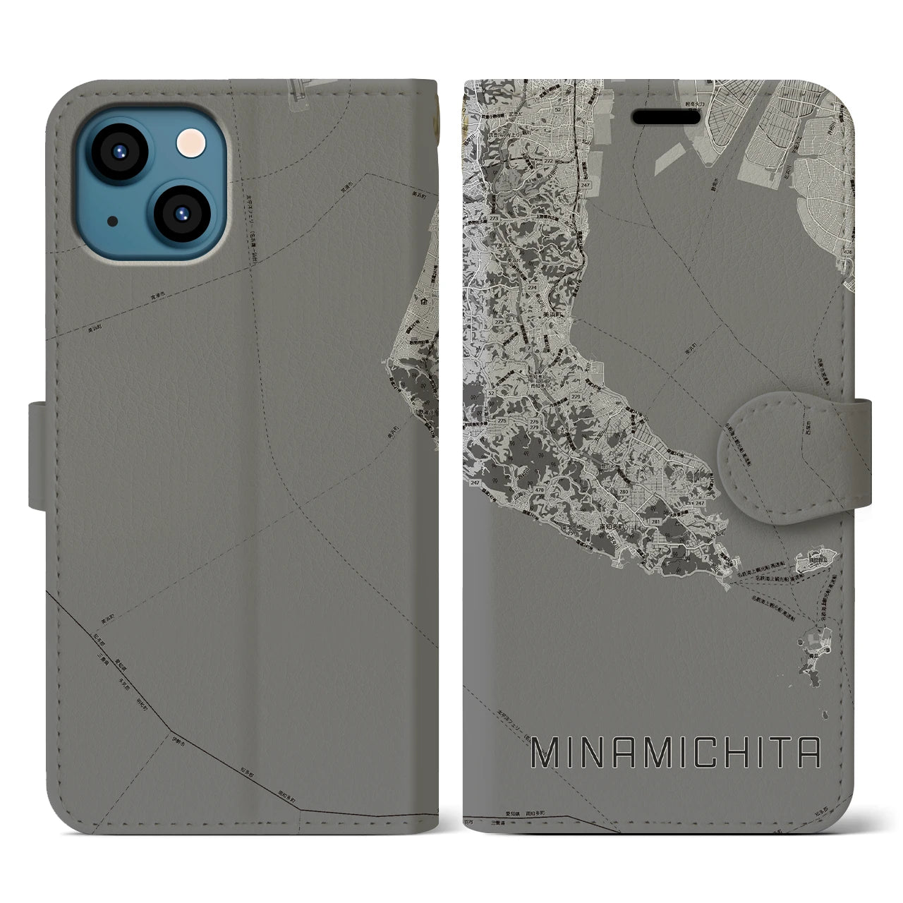 【南知多(愛知県)】地図柄iPhoneケース(手帳タイプ)