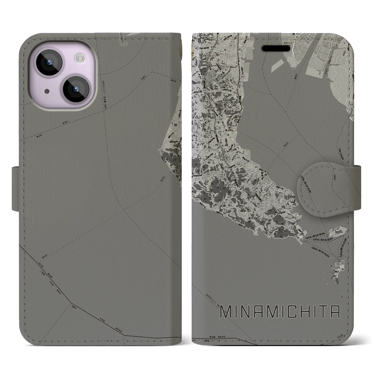 【南知多(愛知県)】地図柄iPhoneケース(手帳タイプ)