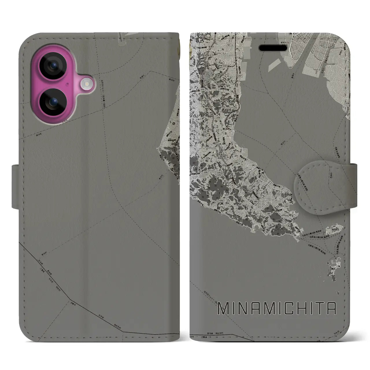 【南知多(愛知県)】地図柄iPhoneケース(手帳タイプ)
