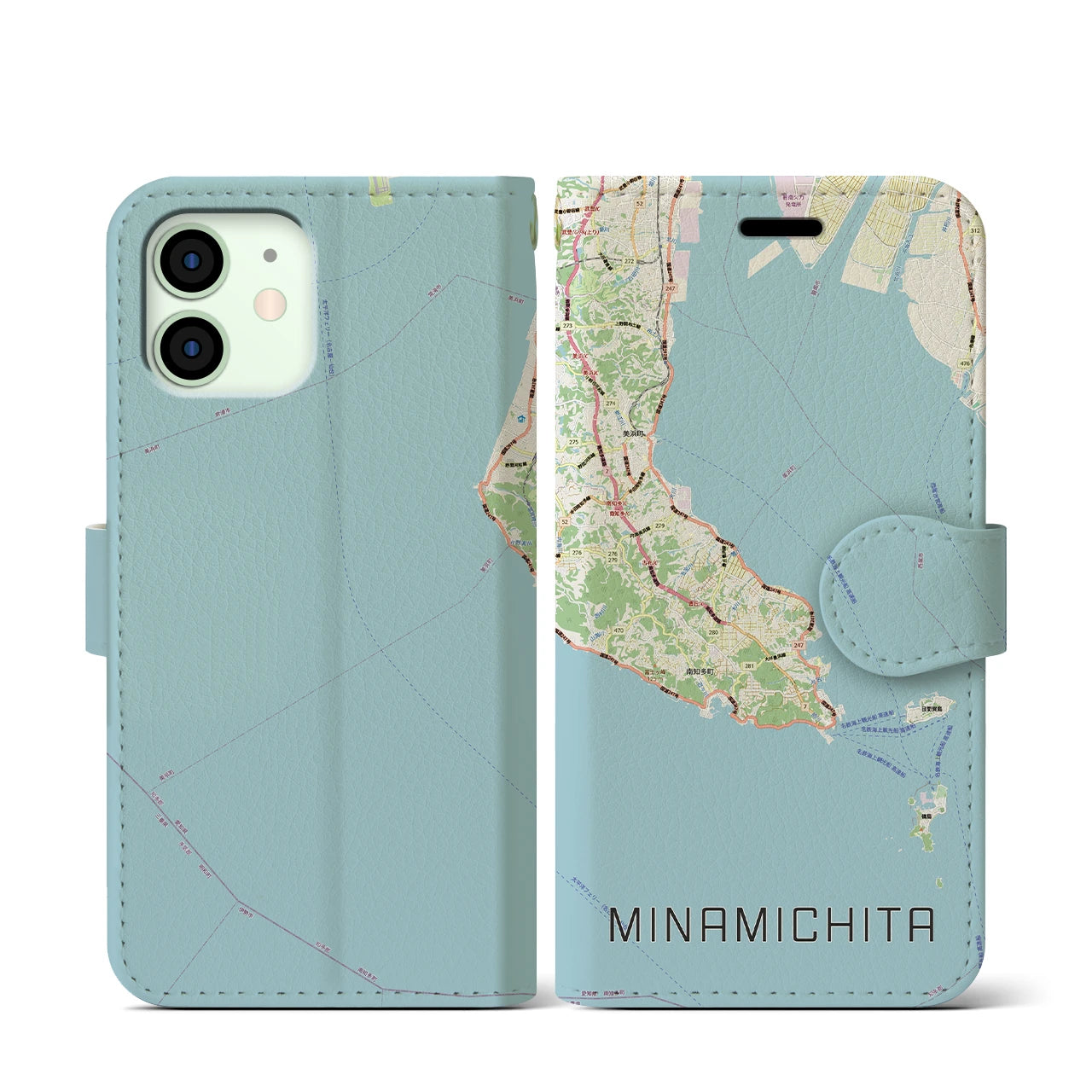 【南知多(愛知県)】地図柄iPhoneケース(手帳タイプ)