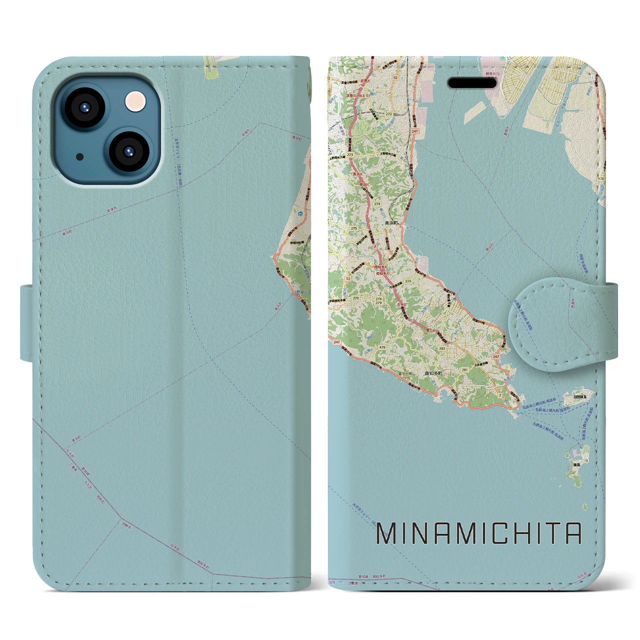 【南知多(愛知県)】地図柄iPhoneケース(手帳タイプ)
