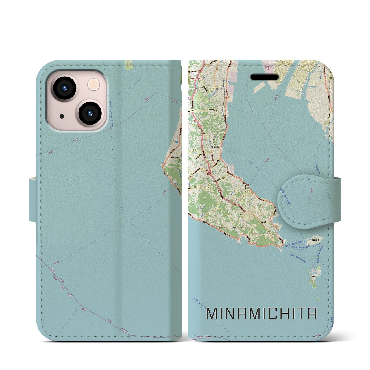 【南知多(愛知県)】地図柄iPhoneケース(手帳タイプ)