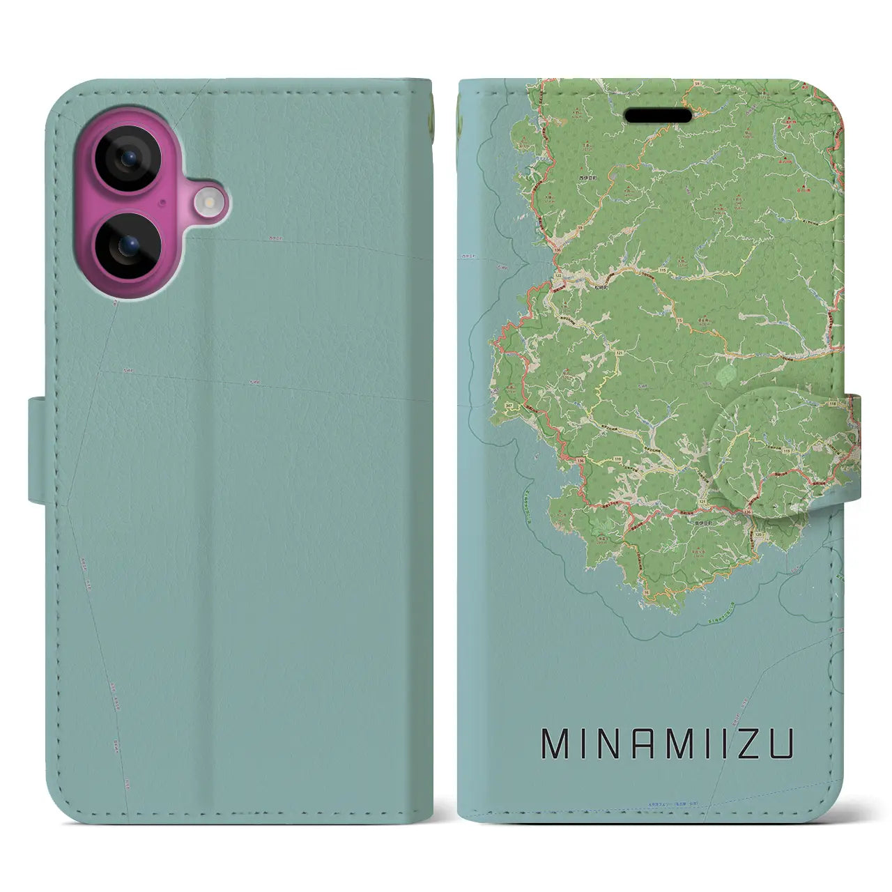 【南伊豆(静岡県)】地図柄iPhoneケース(手帳タイプ)ナチュラル・iPhone 16 Pro 用