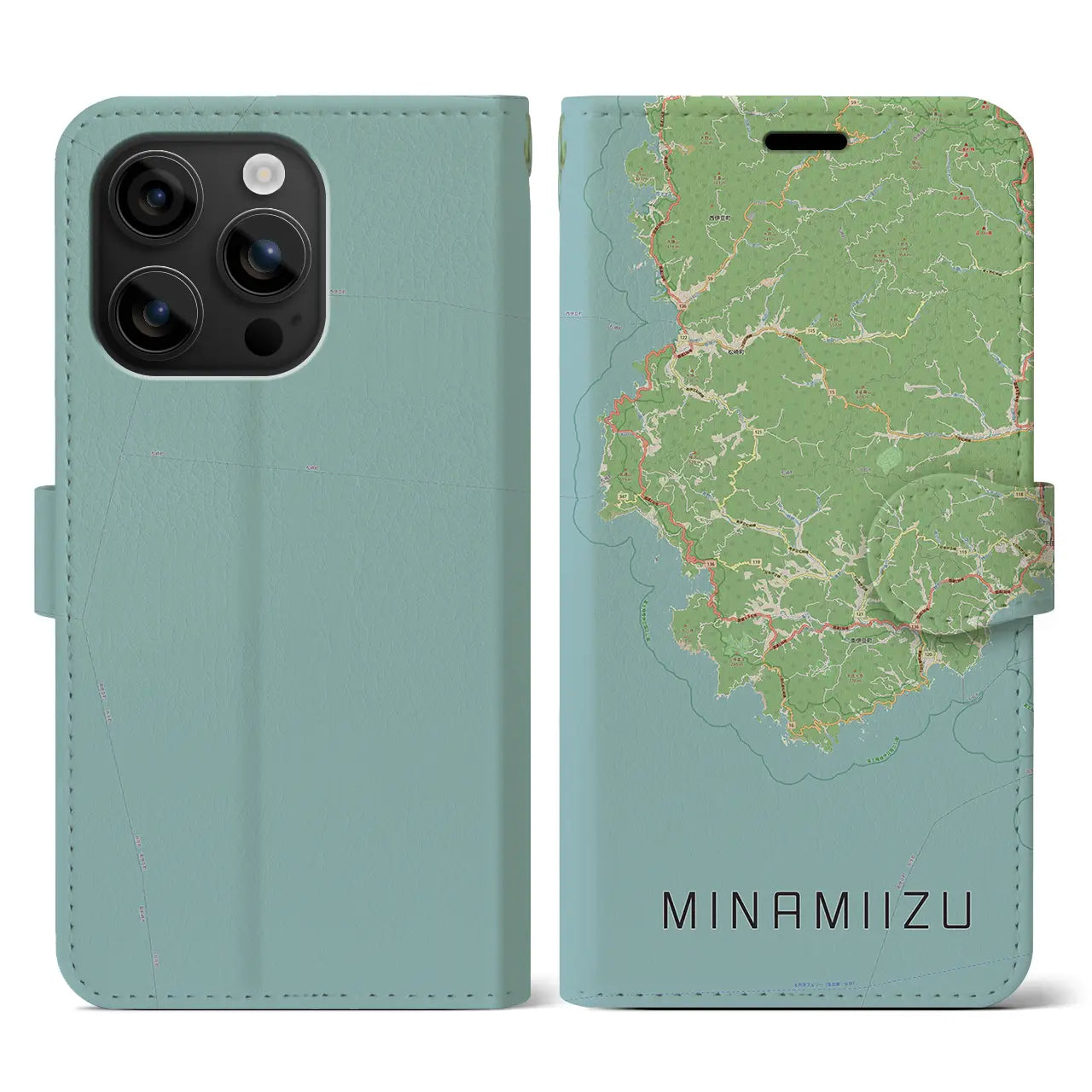 【南伊豆(静岡県)】地図柄iPhoneケース(手帳タイプ)ナチュラル・iPhone 16 用