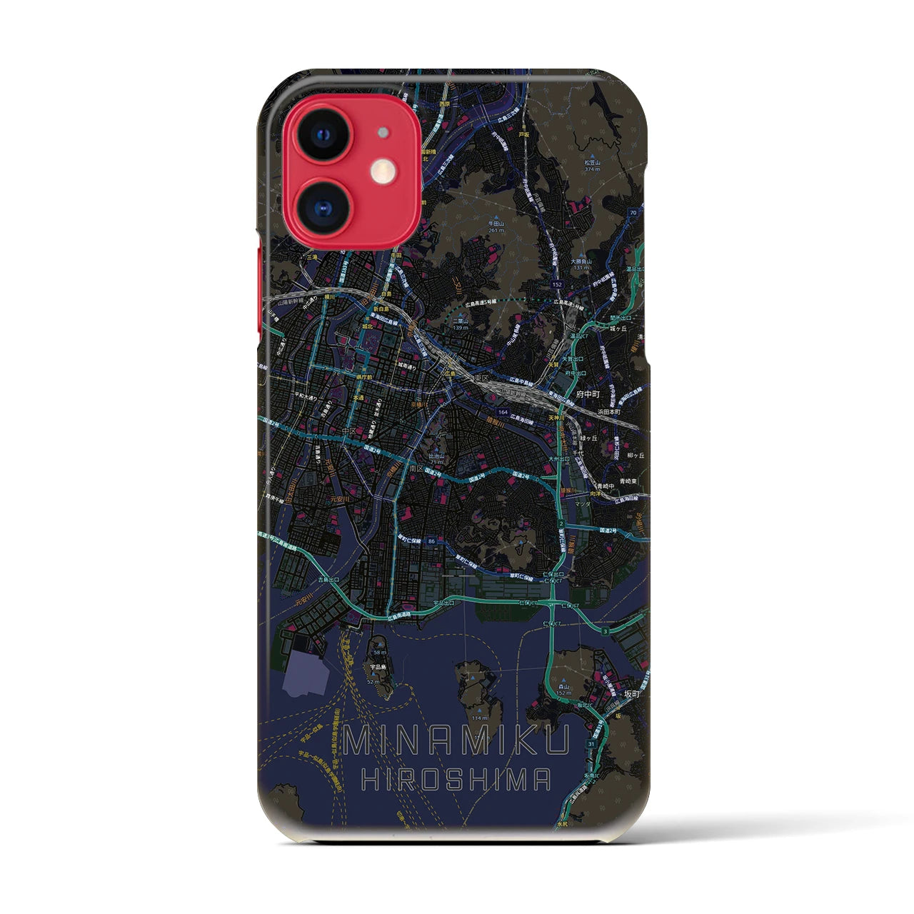 【南区(広島市)】地図柄iPhoneケース(バックカバータイプ)