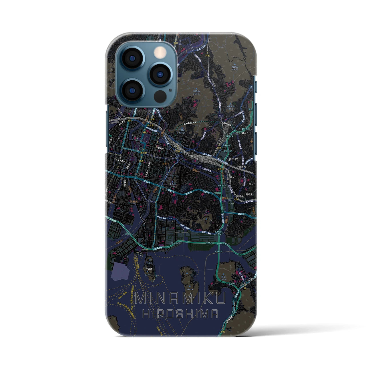 【南区(広島市)】地図柄iPhoneケース(バックカバータイプ)