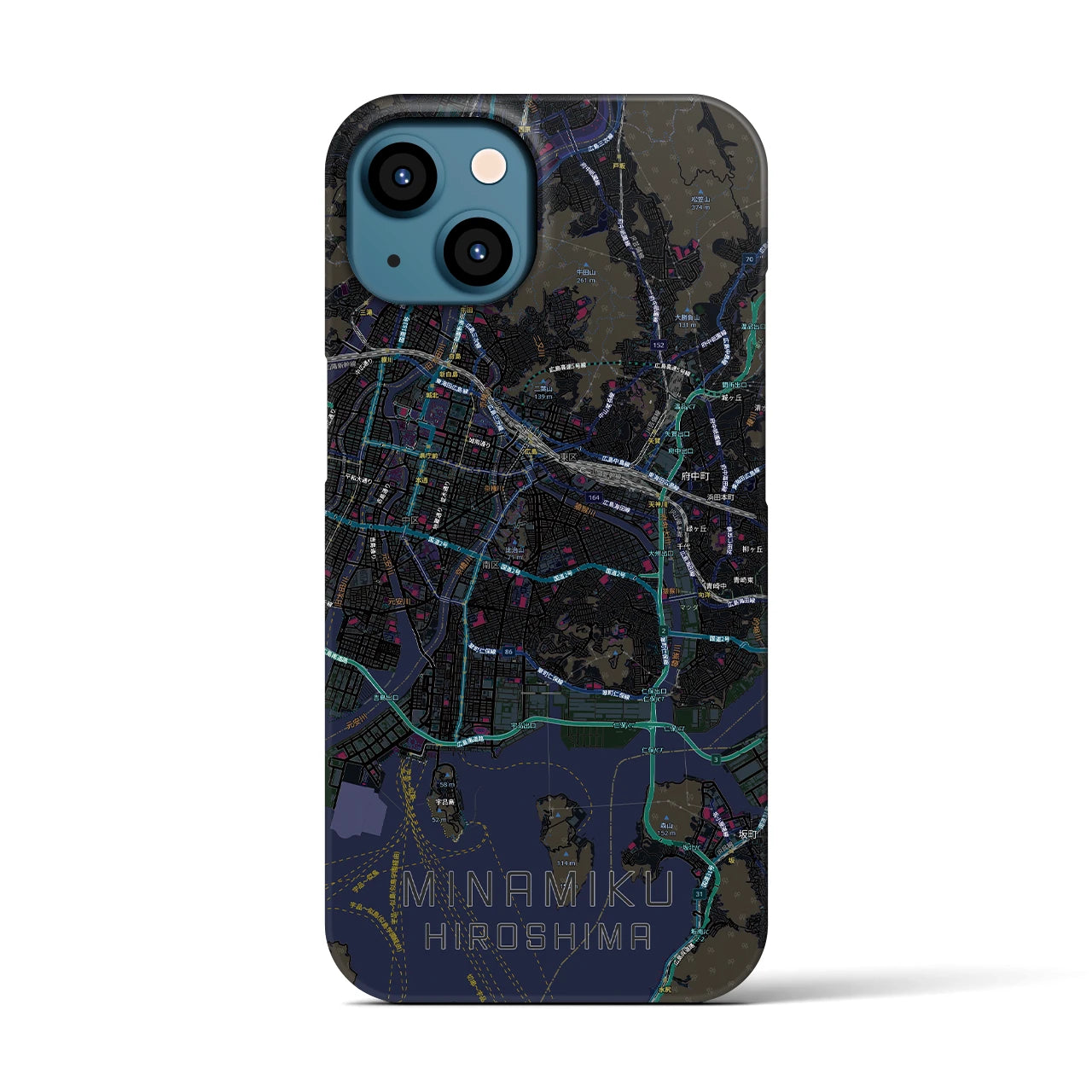 【南区(広島市)】地図柄iPhoneケース(バックカバータイプ)