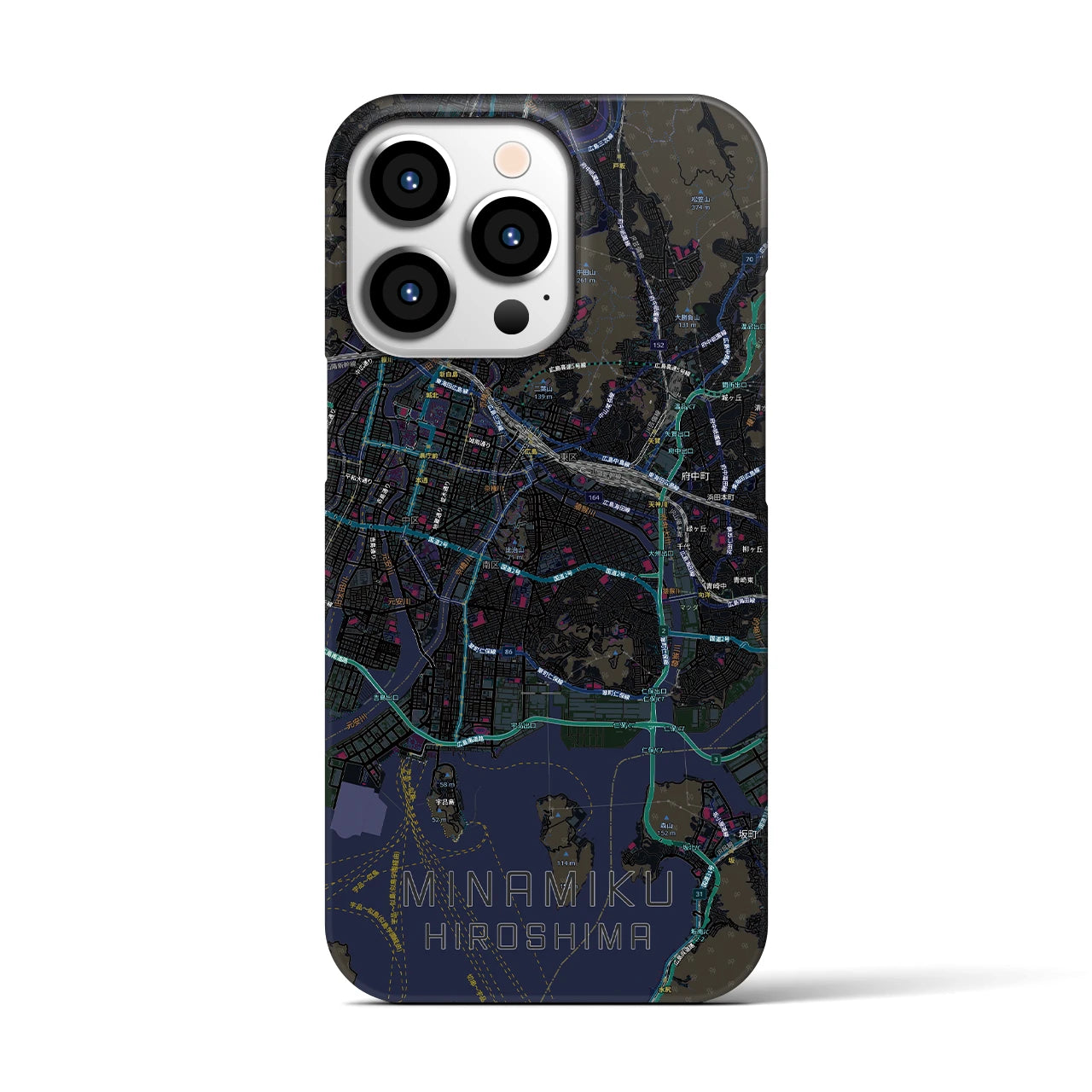 【南区(広島市)】地図柄iPhoneケース(バックカバータイプ)